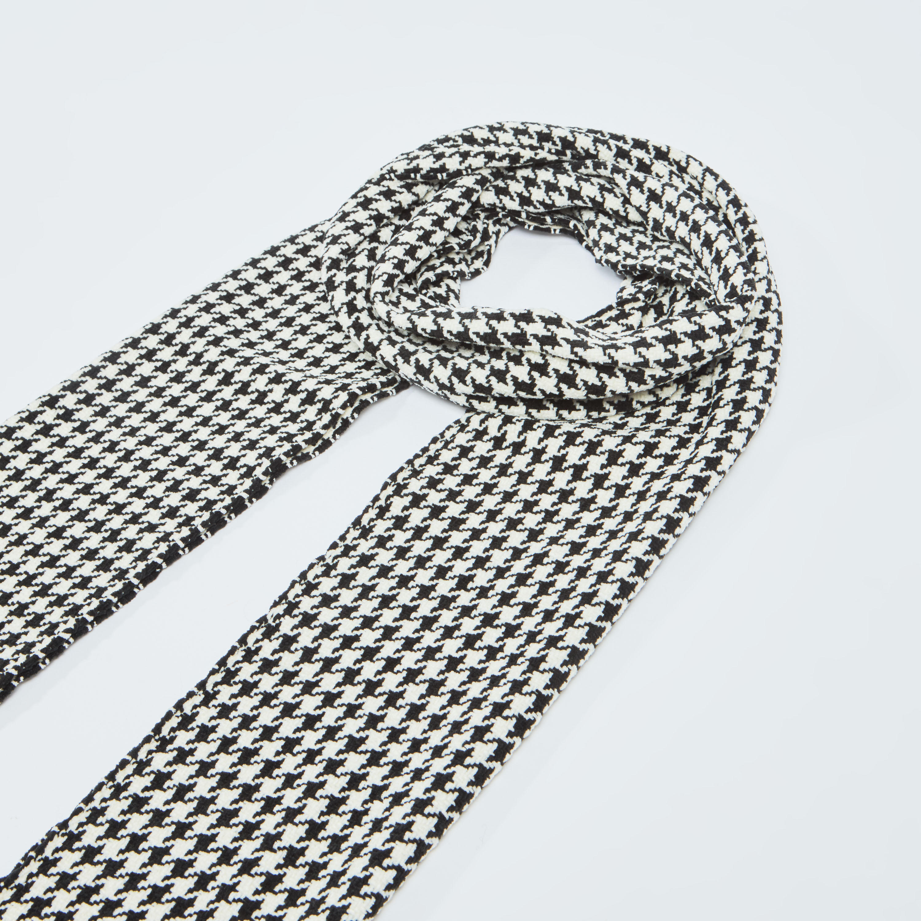 Houndstooth Printed Scarf with Fringes-women-clothingaccessories-scarves-image-1