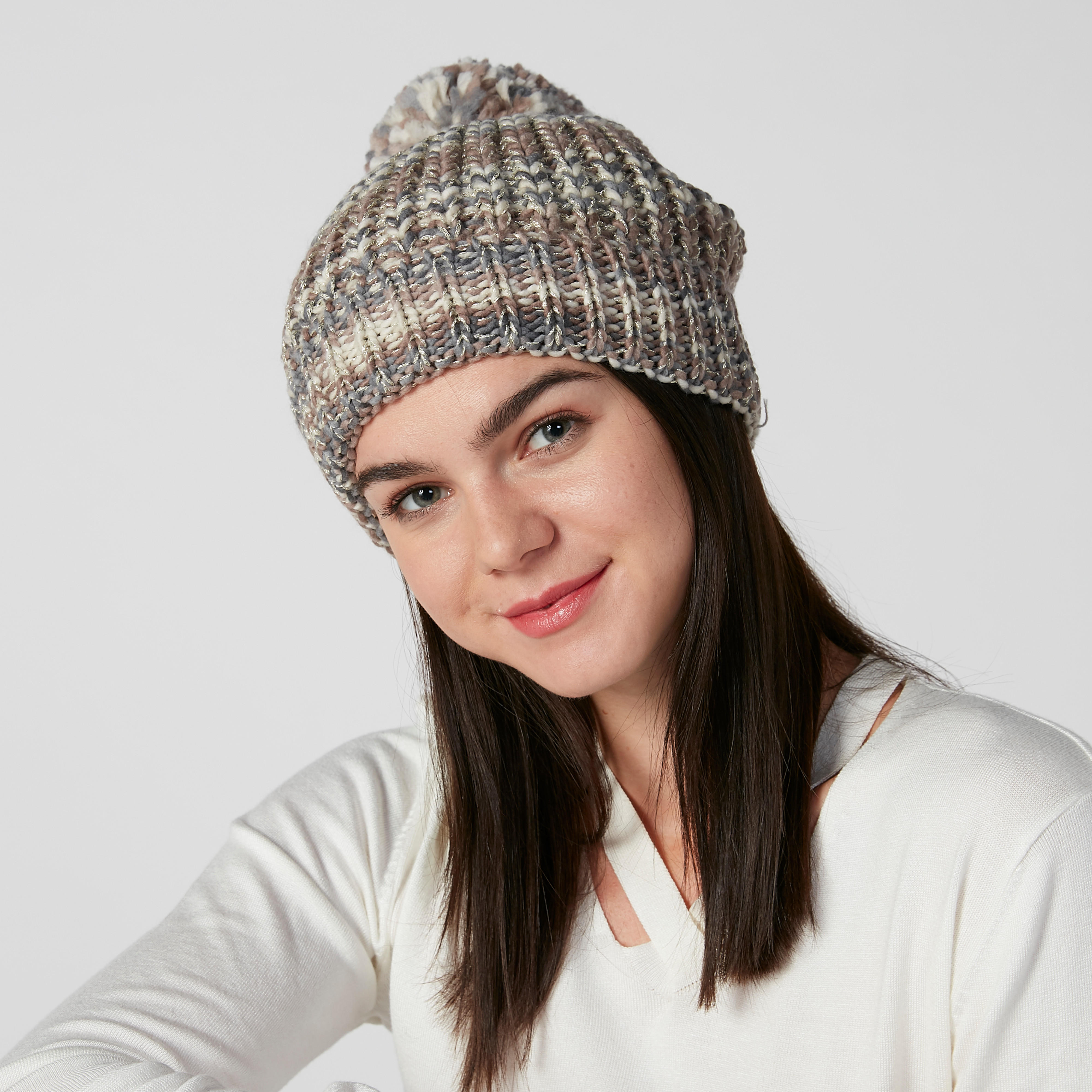 Textured Beanie Cap with Applique Detail-women-clothingaccessories-capsandhats-image-2