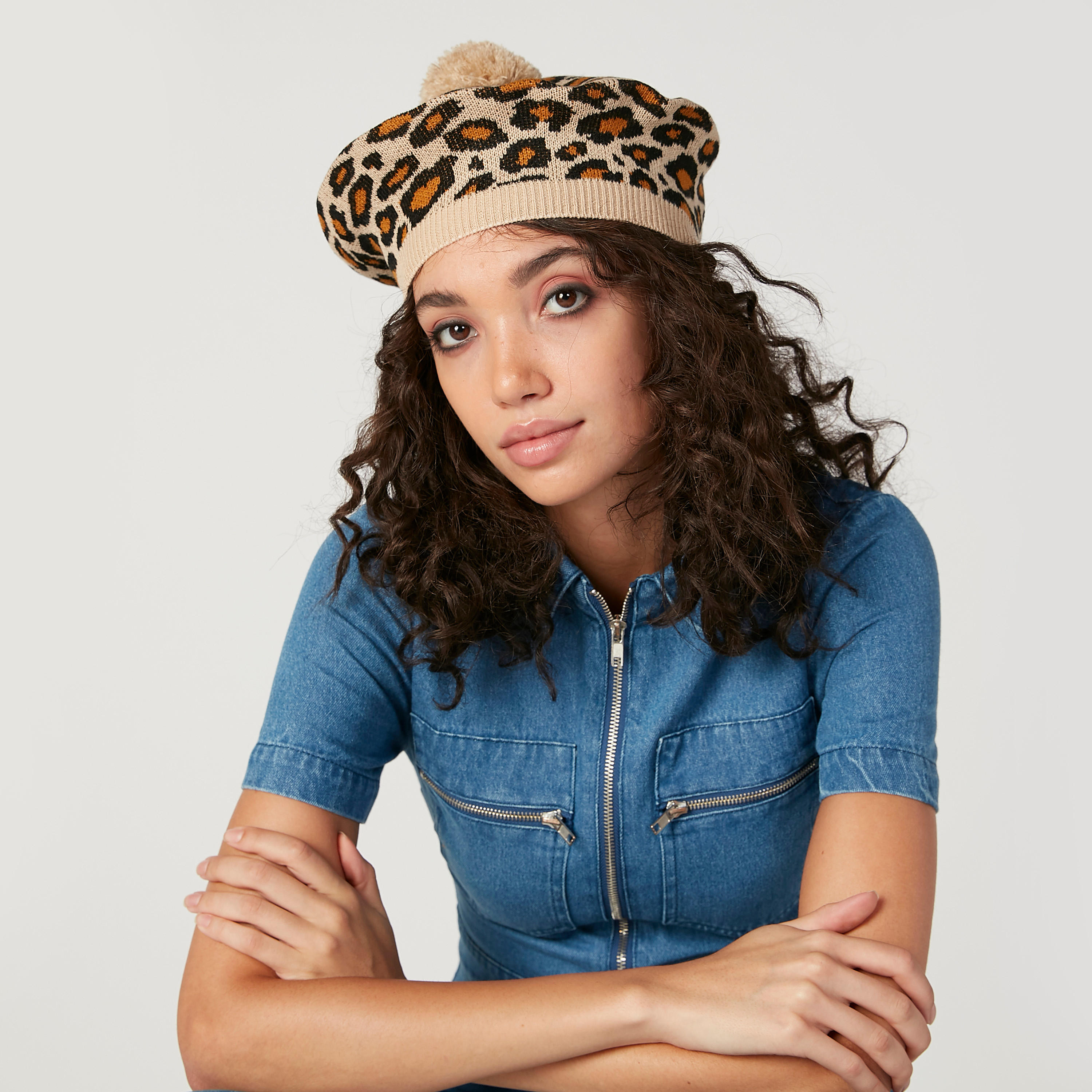 كاب بيريه بكرات بوم بوم وطبعات حيوانات-women-clothingaccessories-capsandhats-image-2