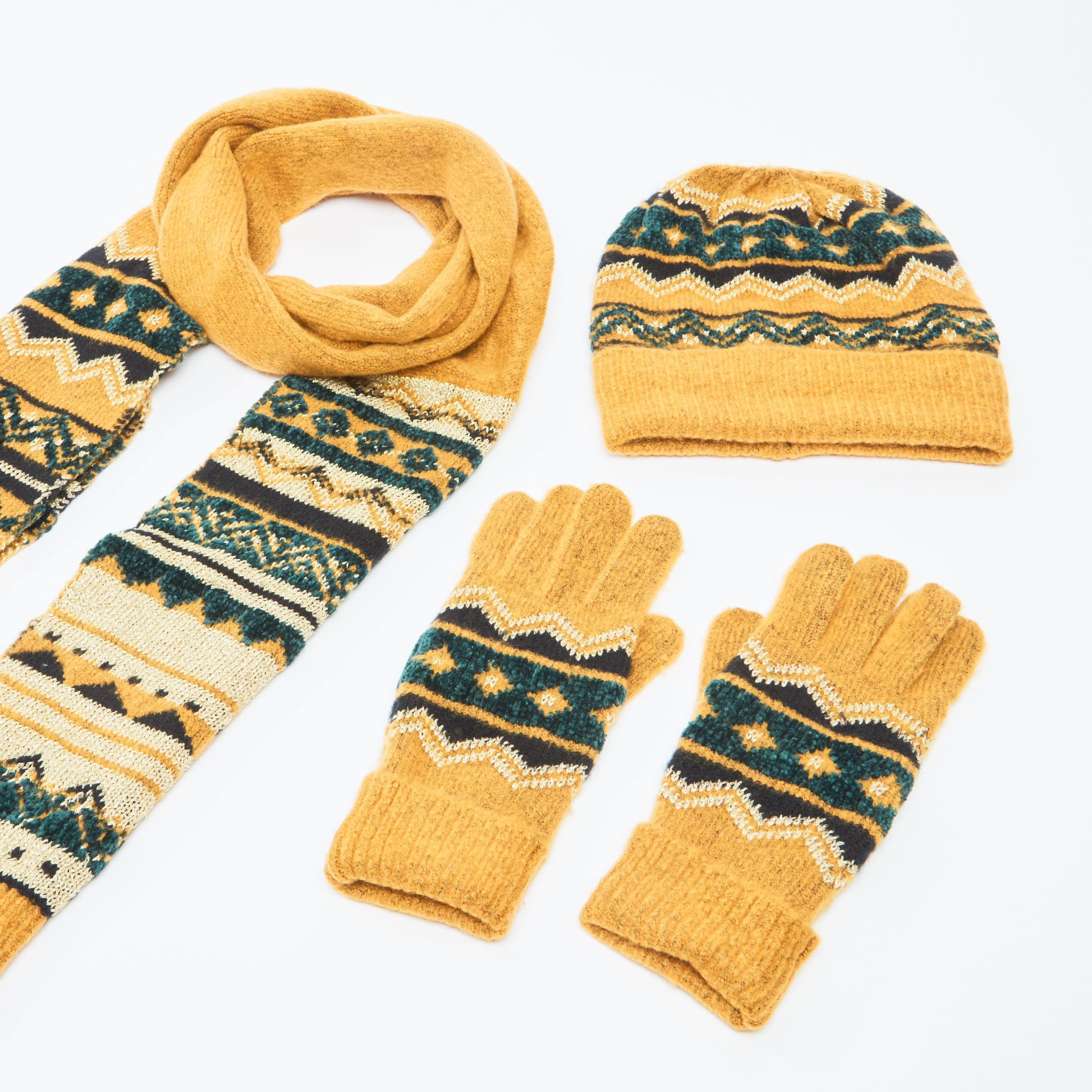 طقم أكسسوارات شتوية بارزة الملمس-3 قطع-women-clothingaccessories-scarves-image-1