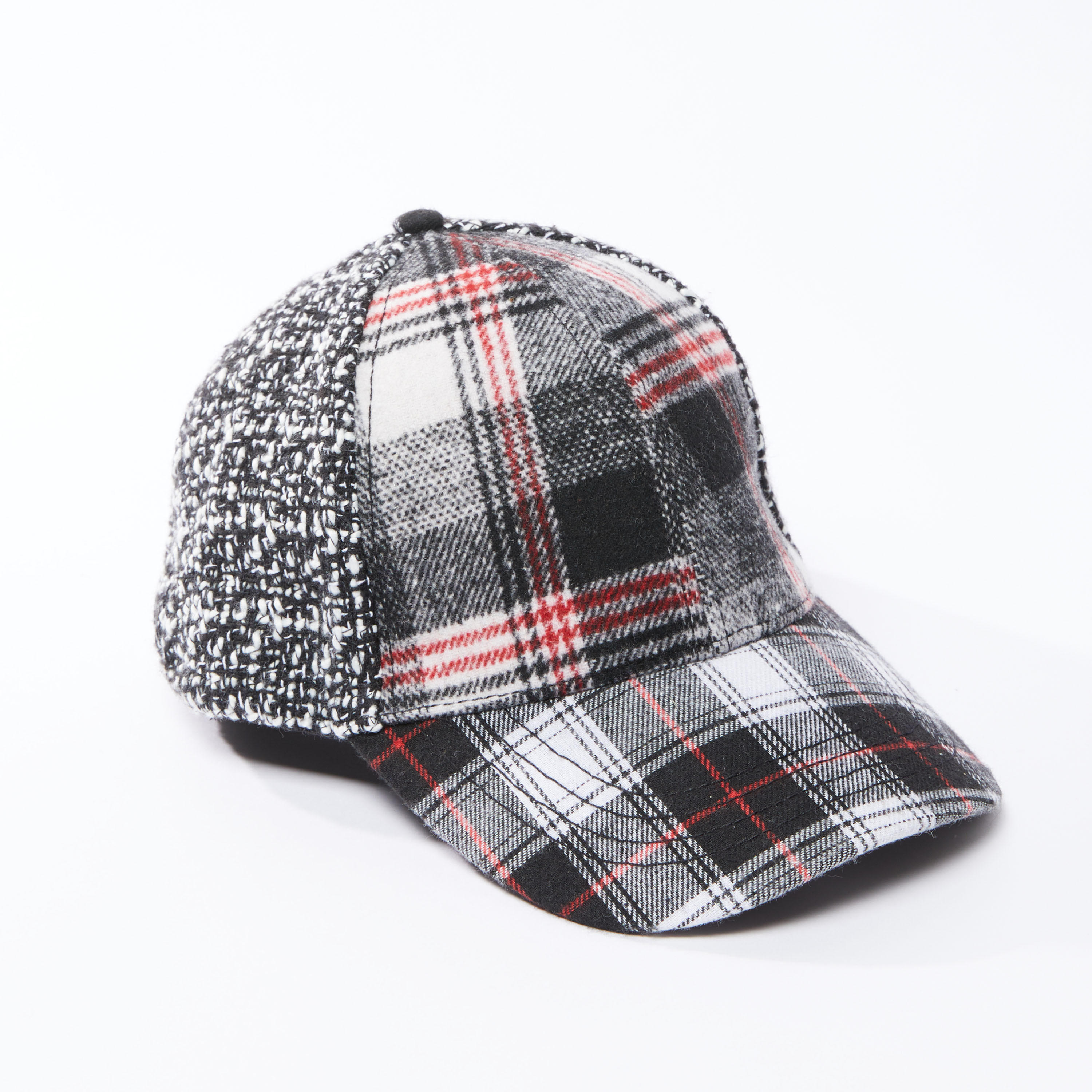 Chequered Cap with Adjustable Slide Closure-women-clothingaccessories-capsandhats-image-1