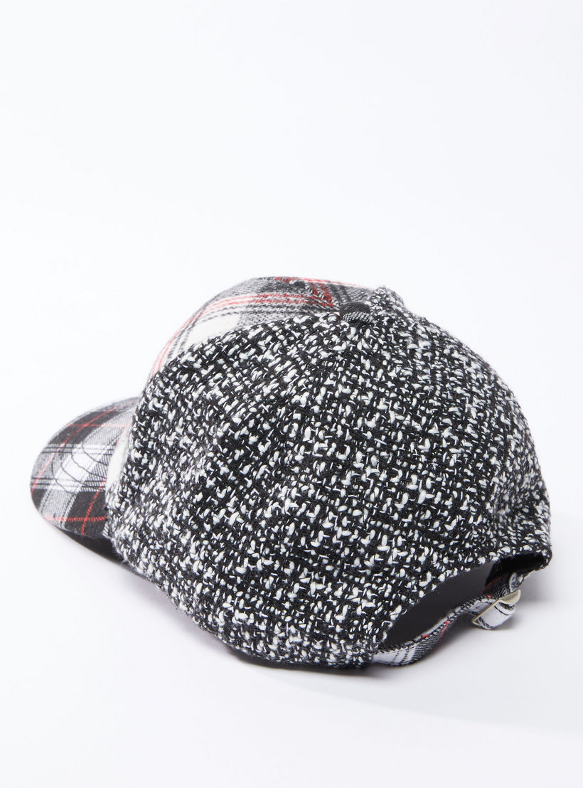 Chequered Cap with Adjustable Slide Closure-women-clothingaccessories-capsandhats-image-4