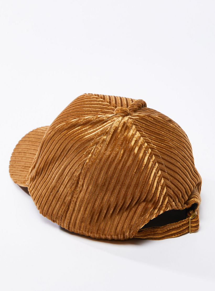Textured Cap with Adjustable Slide Closure-women-clothingaccessories-capsandhats-image-4