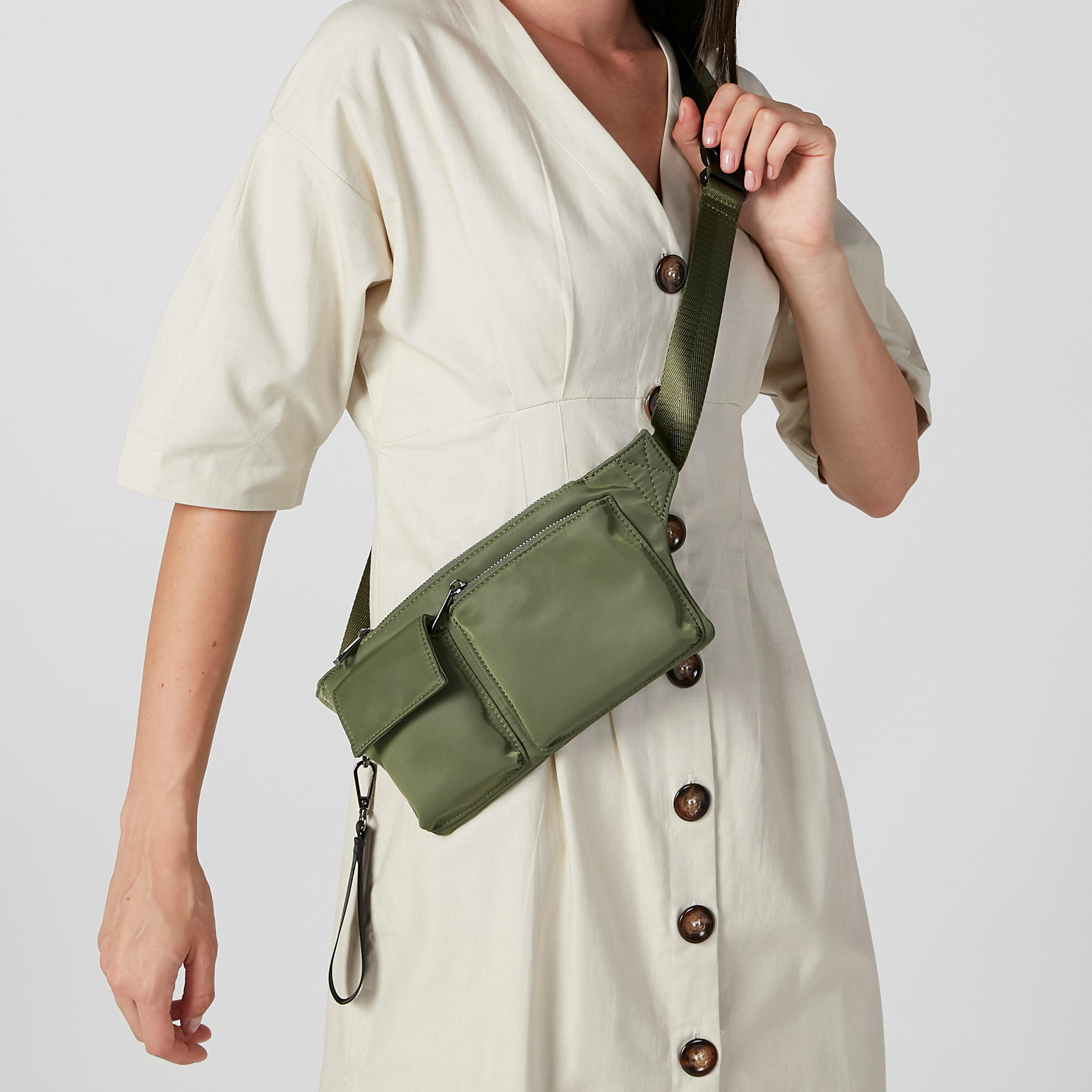 Plain Fanny Pack with Adjustable Strap and Buckle Closure-women-bagsandwallets-handbags-image-2