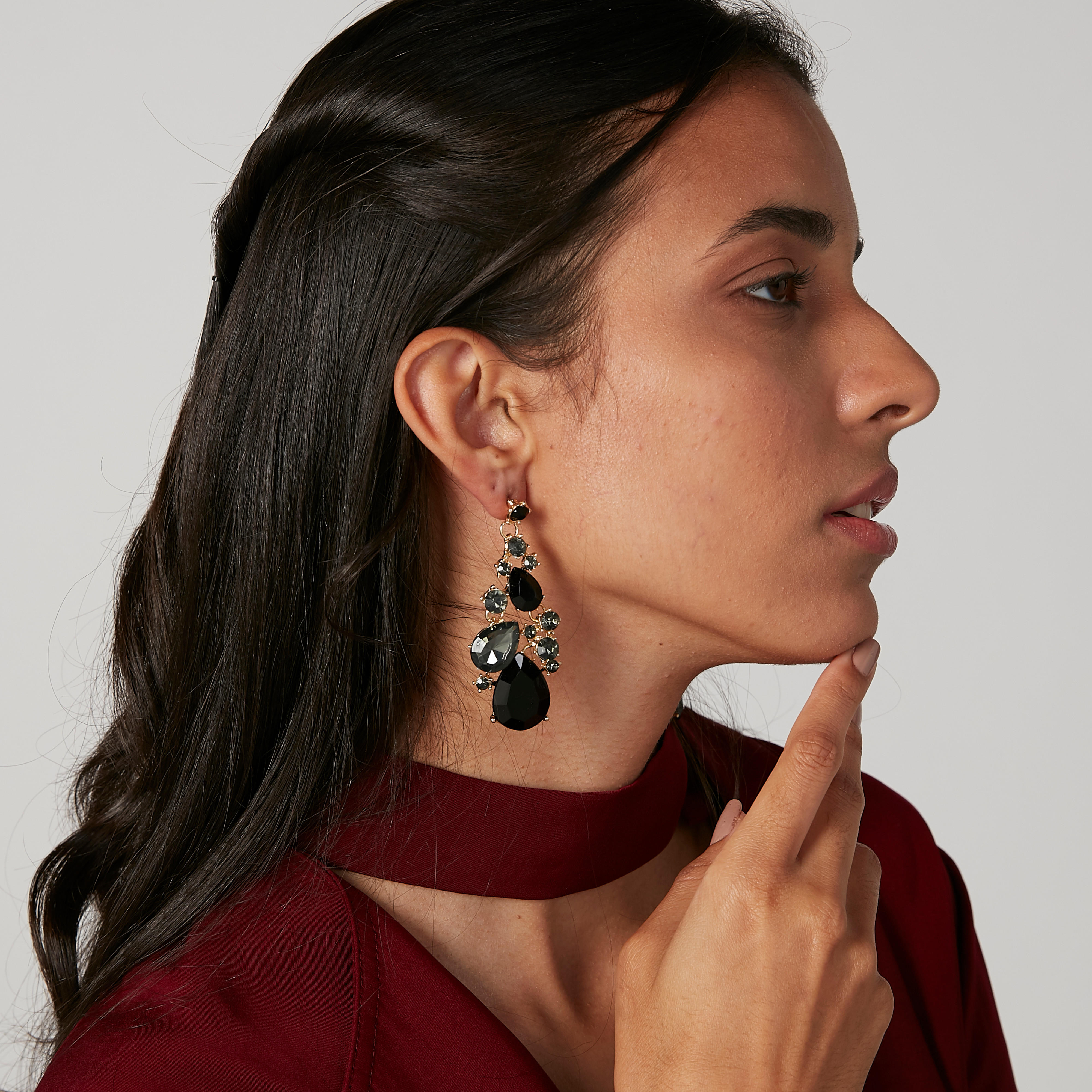 Embellished Dangling Earrings with Pushback Closure-women-watchesandjewellery-jewellery-earrings-image-2