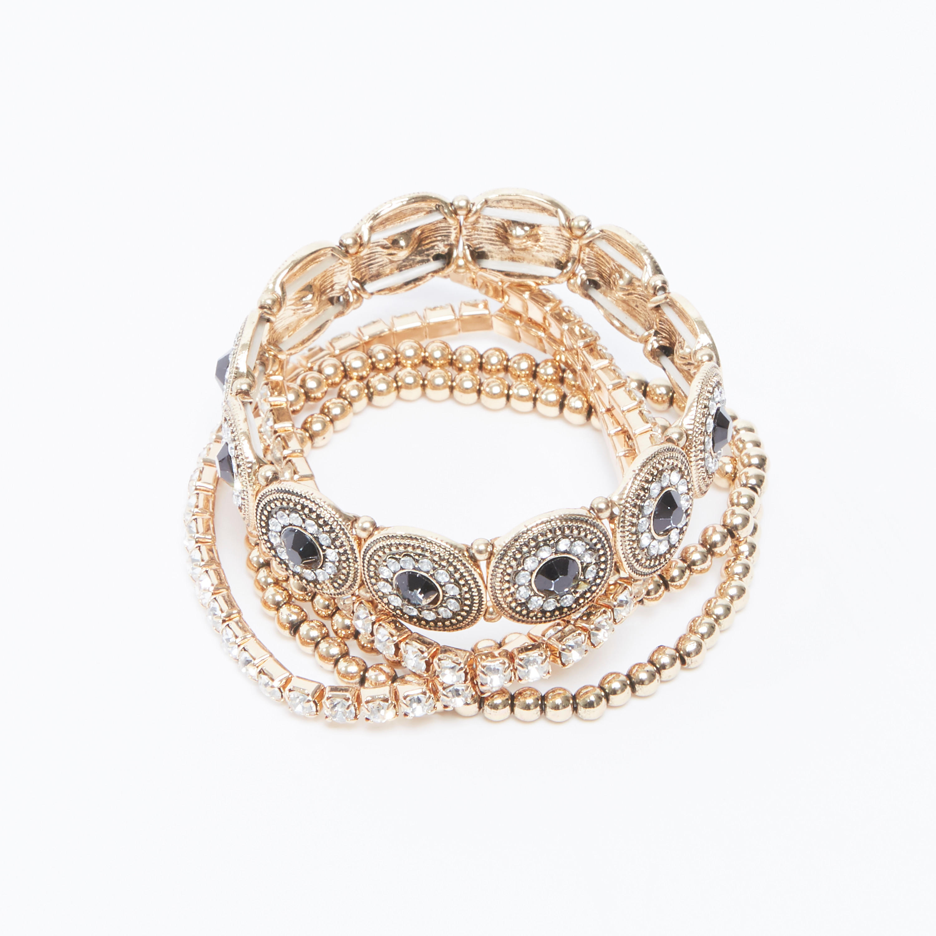 اساور مزينة - طقم من 5 قطع-women-watchesandjewellery-jewellery-banglesandbracelets-image-1