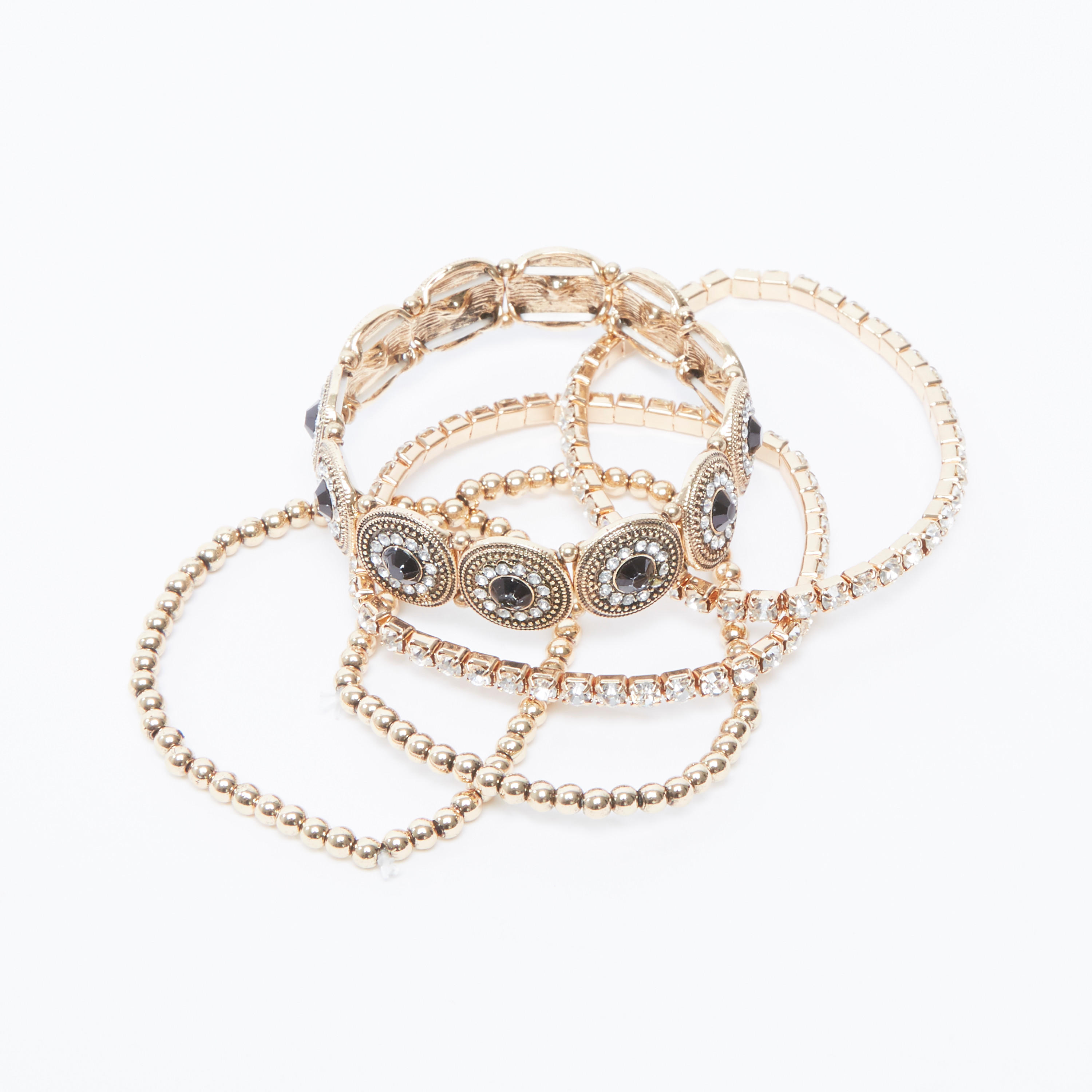 اساور مزينة - طقم من 5 قطع-women-watchesandjewellery-jewellery-banglesandbracelets-image-3