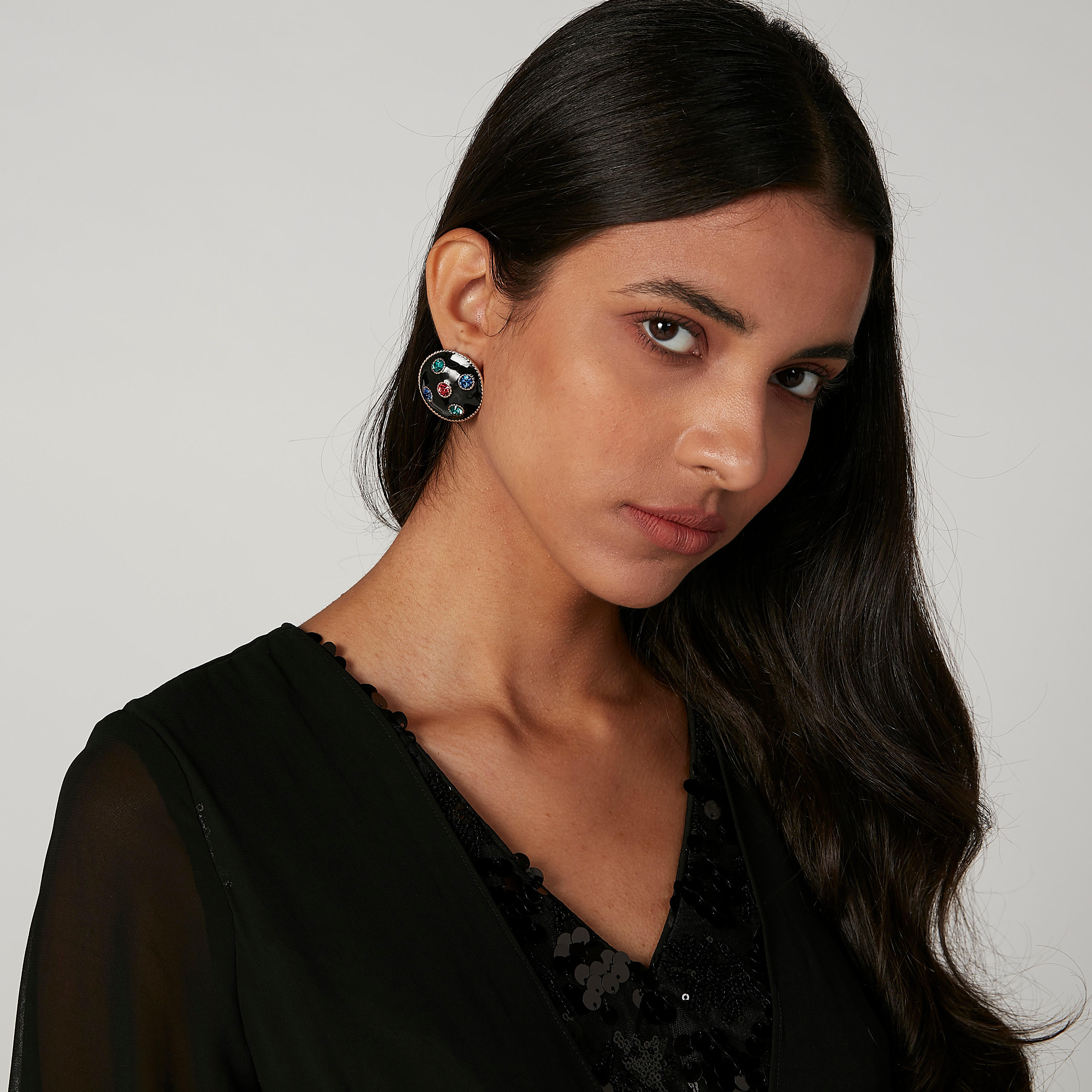 Embellished Stud Earrings with Pushback Closure-women-watchesandjewellery-jewellery-earrings-image-2