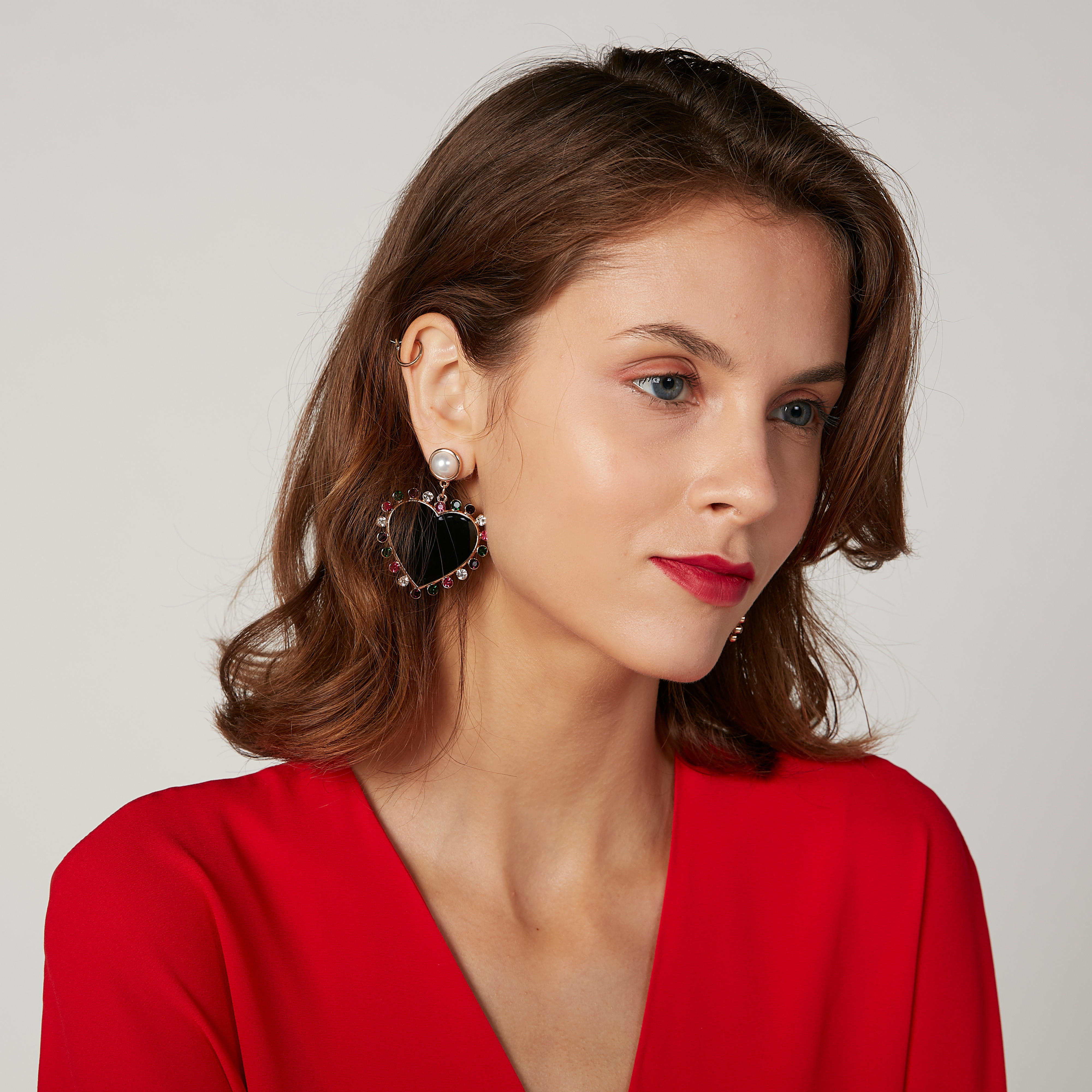 Embellished Dangling Earrings with Pushback Closure-women-watchesandjewellery-jewellery-earrings-image-2
