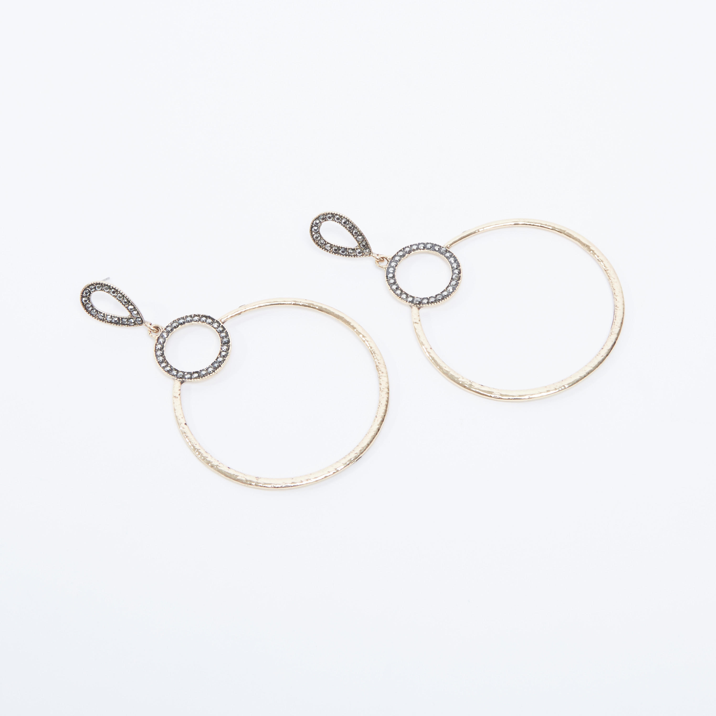 Studded Round Dangling Earrings with Pushback Closure-women-watchesandjewellery-jewellery-earrings-image-1