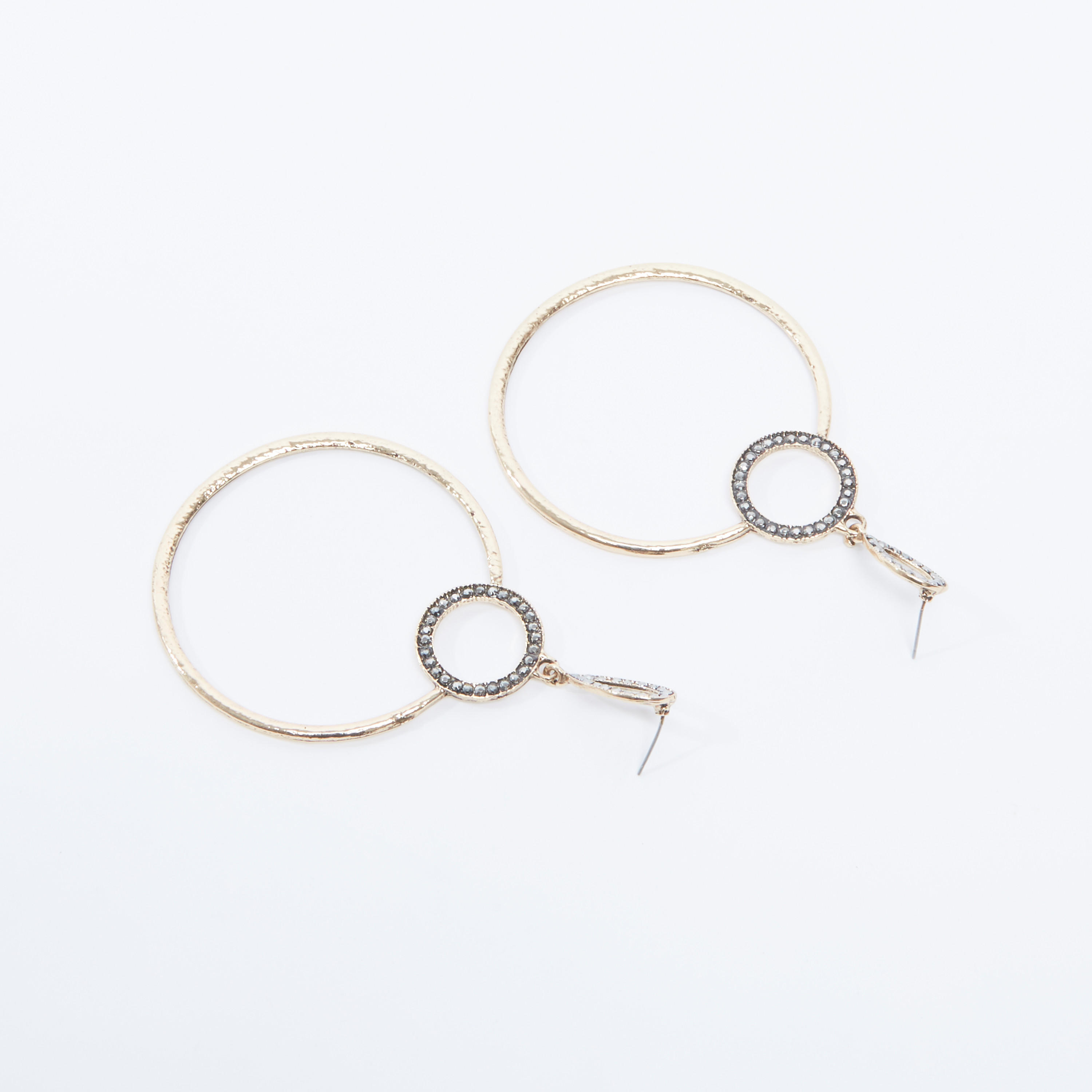 Studded Round Dangling Earrings with Pushback Closure-women-watchesandjewellery-jewellery-earrings-image-4