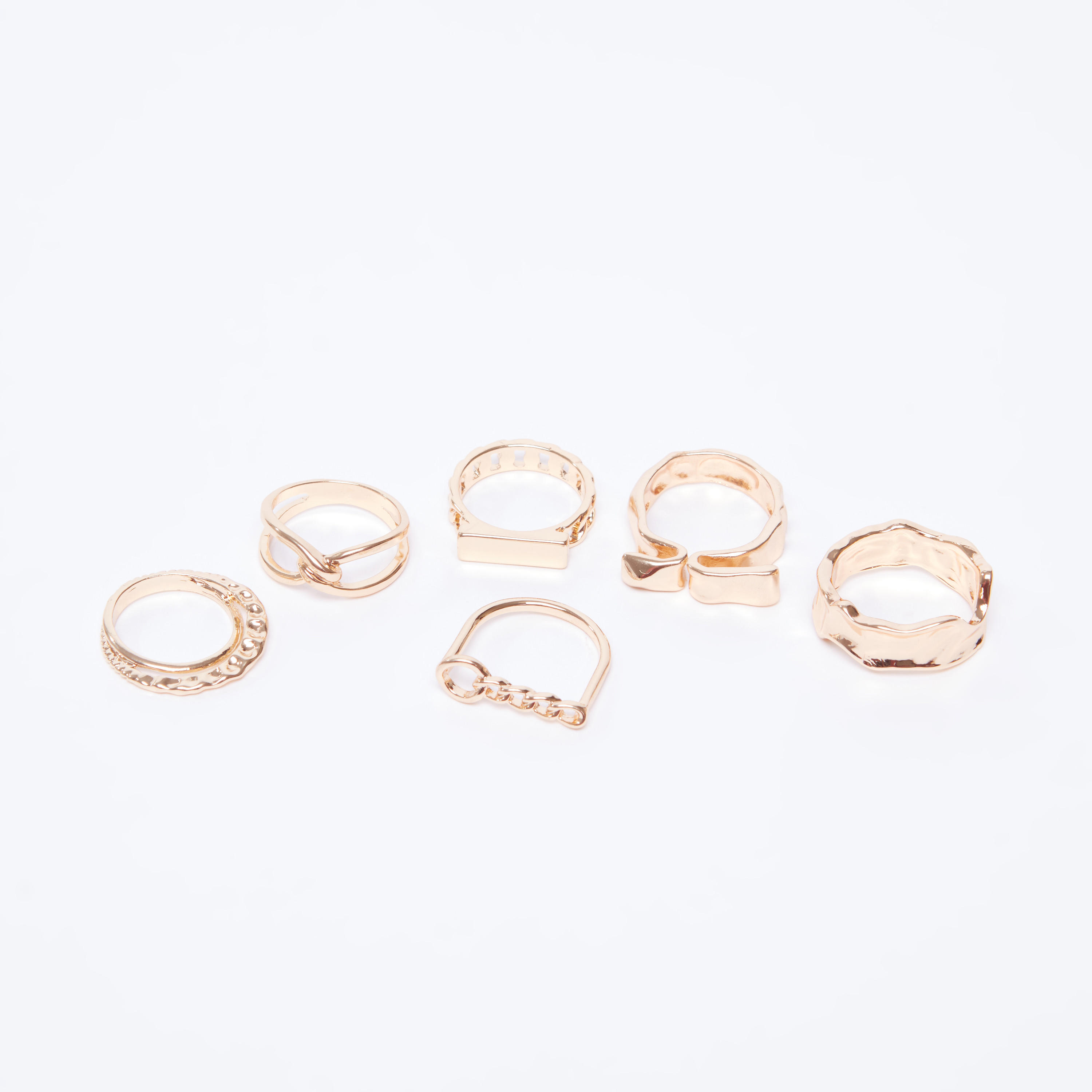 خواتم ميتاليك - طقم من 6 قطع-women-watchesandjewellery-jewellery-rings-image-1