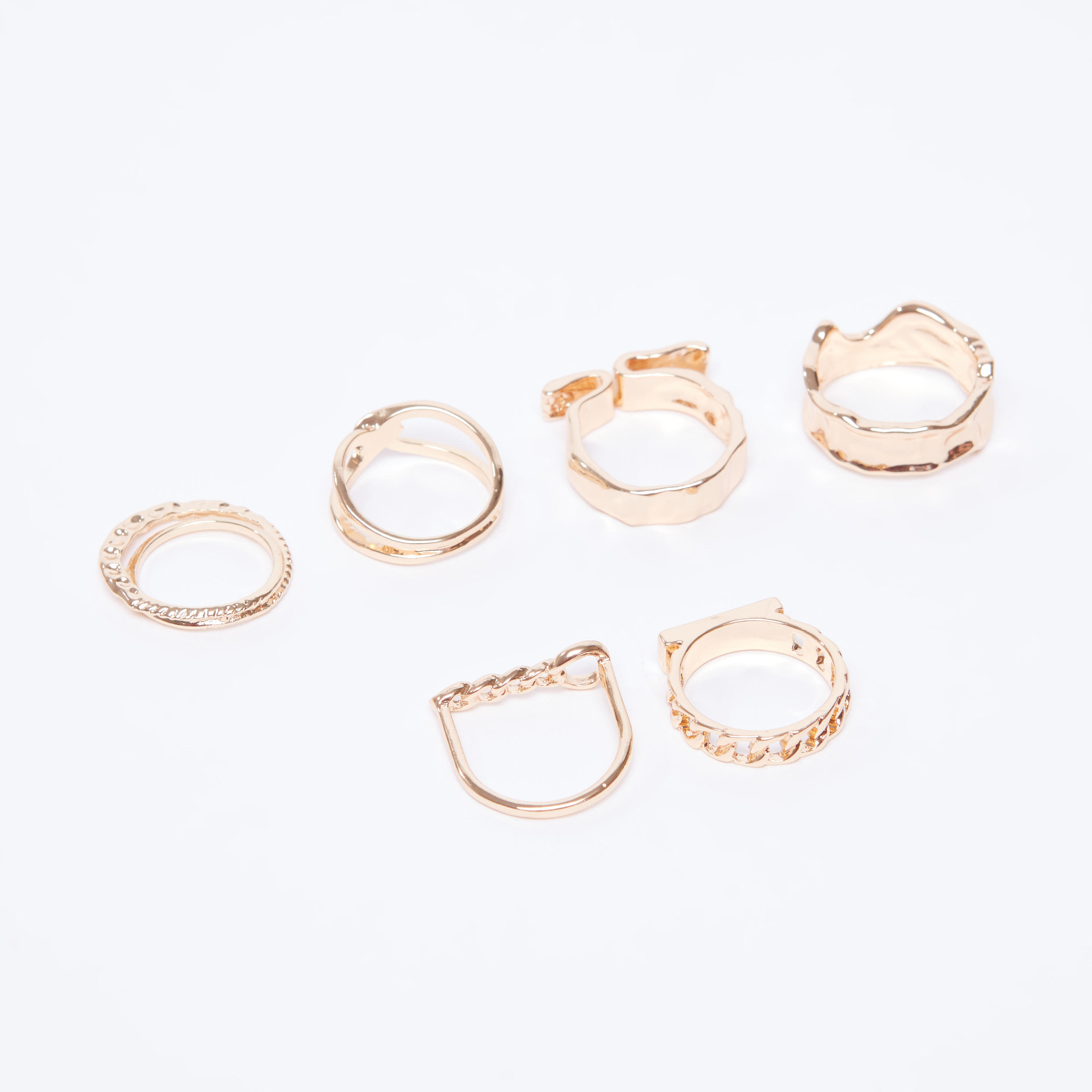 خواتم ميتاليك - طقم من 6 قطع-women-watchesandjewellery-jewellery-rings-image-3