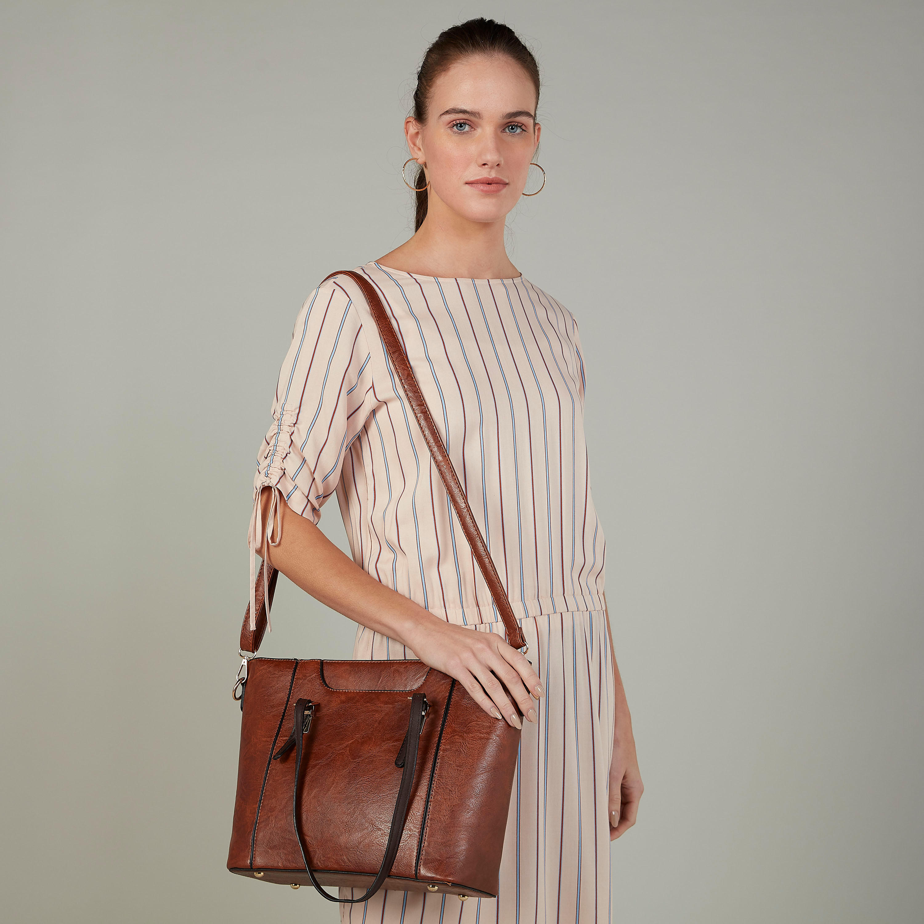 شنطة توتي بارزة الملمس بمقابض مزدوجة وحمالة قابلة للفصل-women-bagsandwallets-handbags-image-2