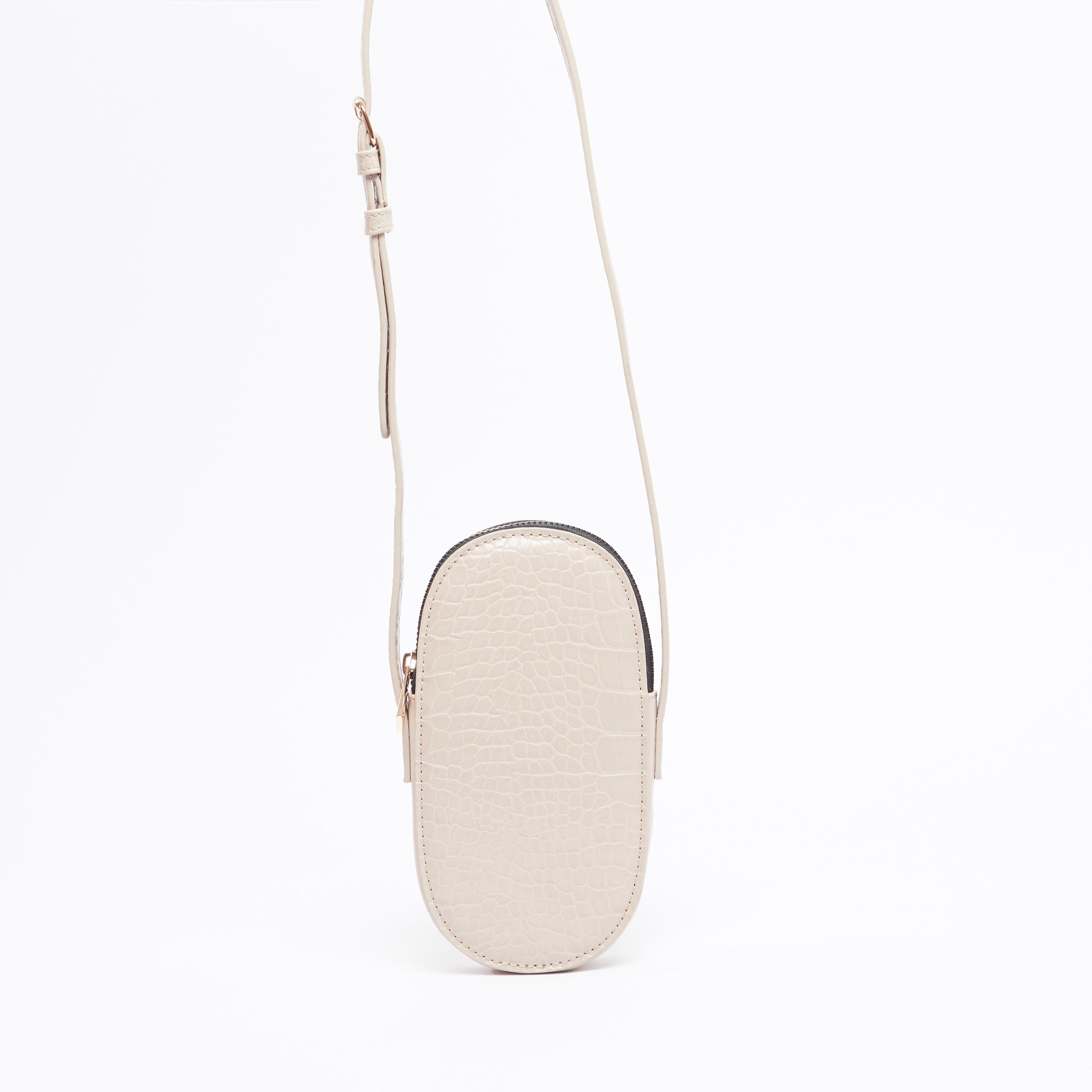 Textured Crossbody Bag with Adjustable Strap and Zip Closure-women-bagsandwallets-handbags-image-1