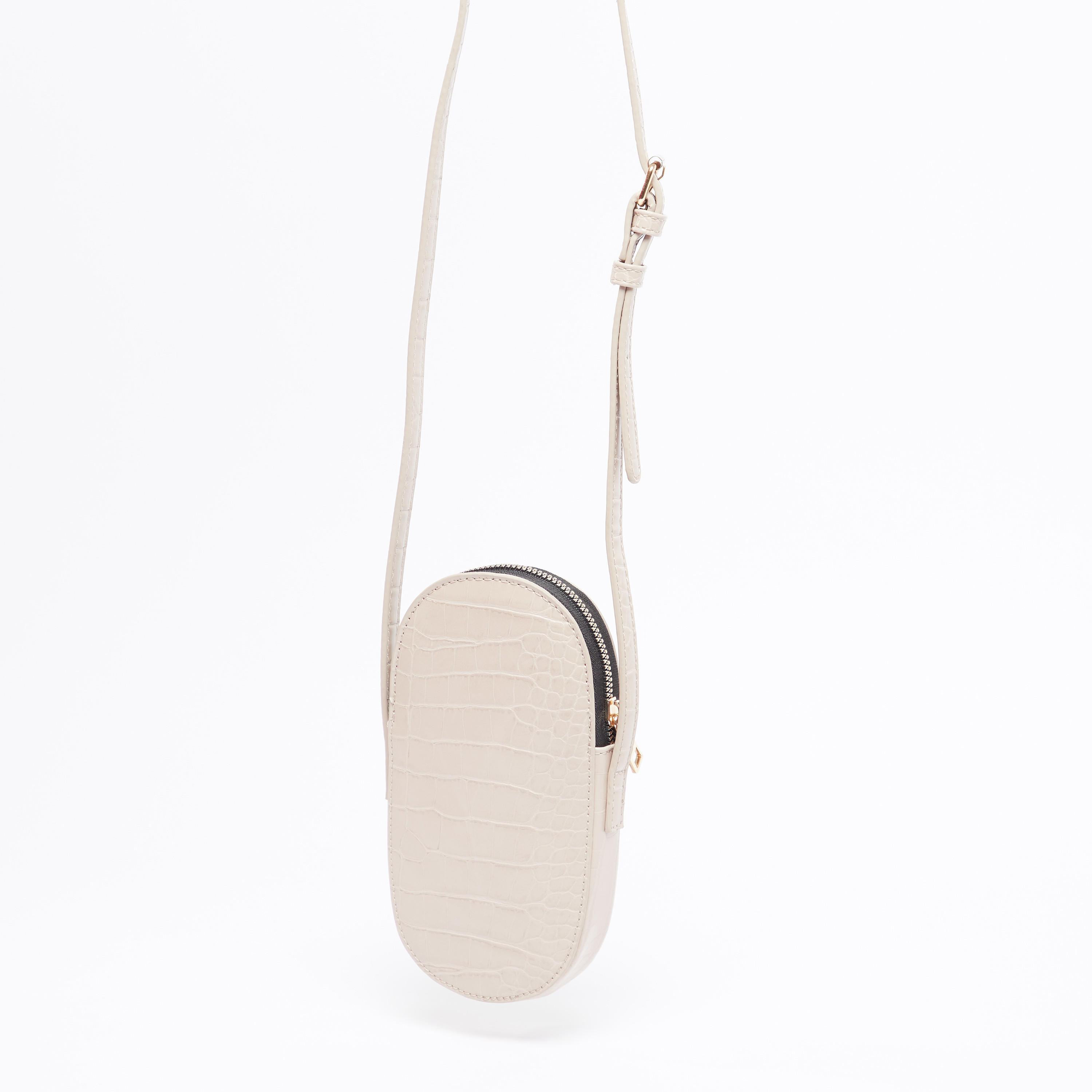 Textured Crossbody Bag with Adjustable Strap and Zip Closure-women-bagsandwallets-handbags-image-3