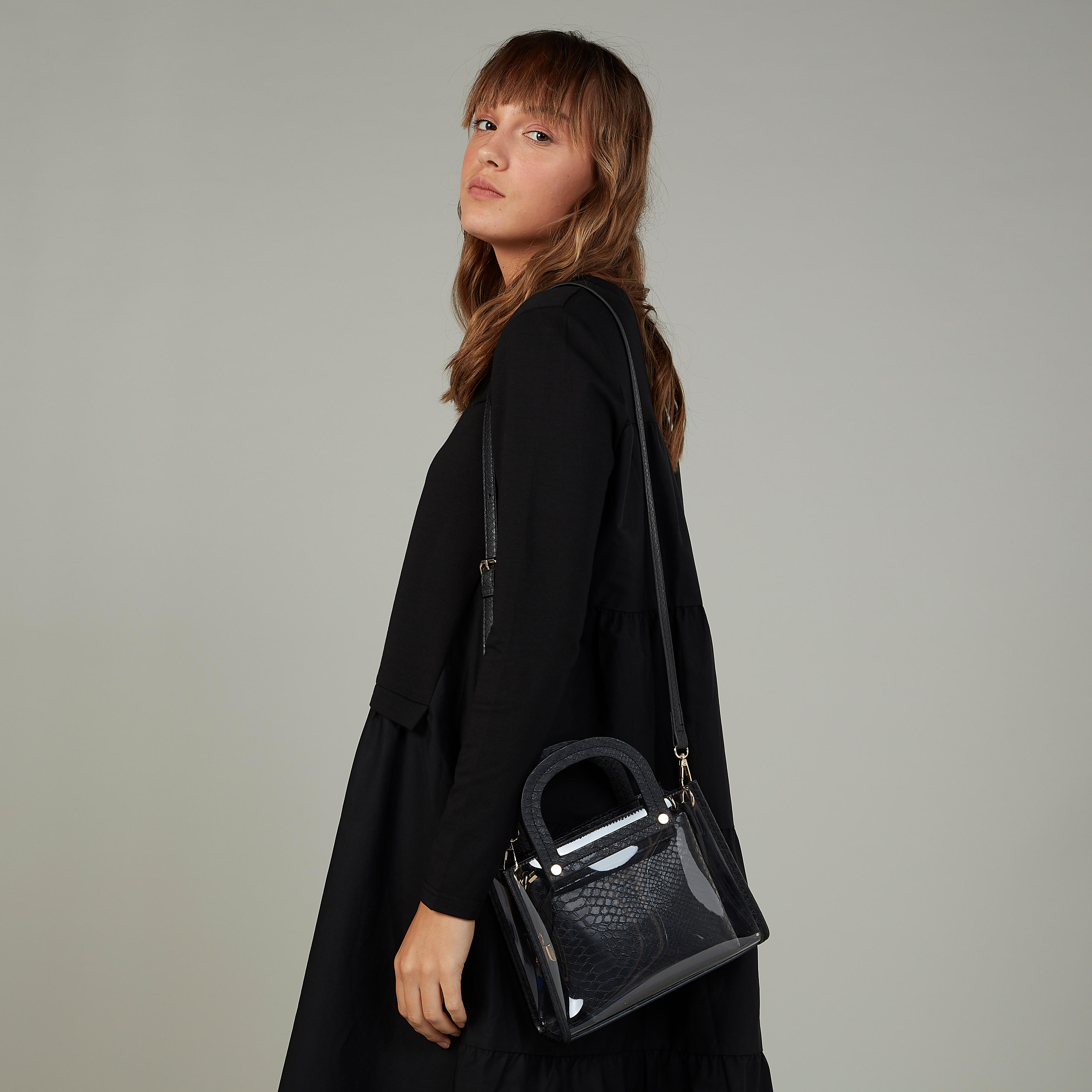 حقيبة توتي شفافة مع محفظة صغيرة سادة مع حزام قابل للفصل-women-bagsandwallets-handbags-image-2
