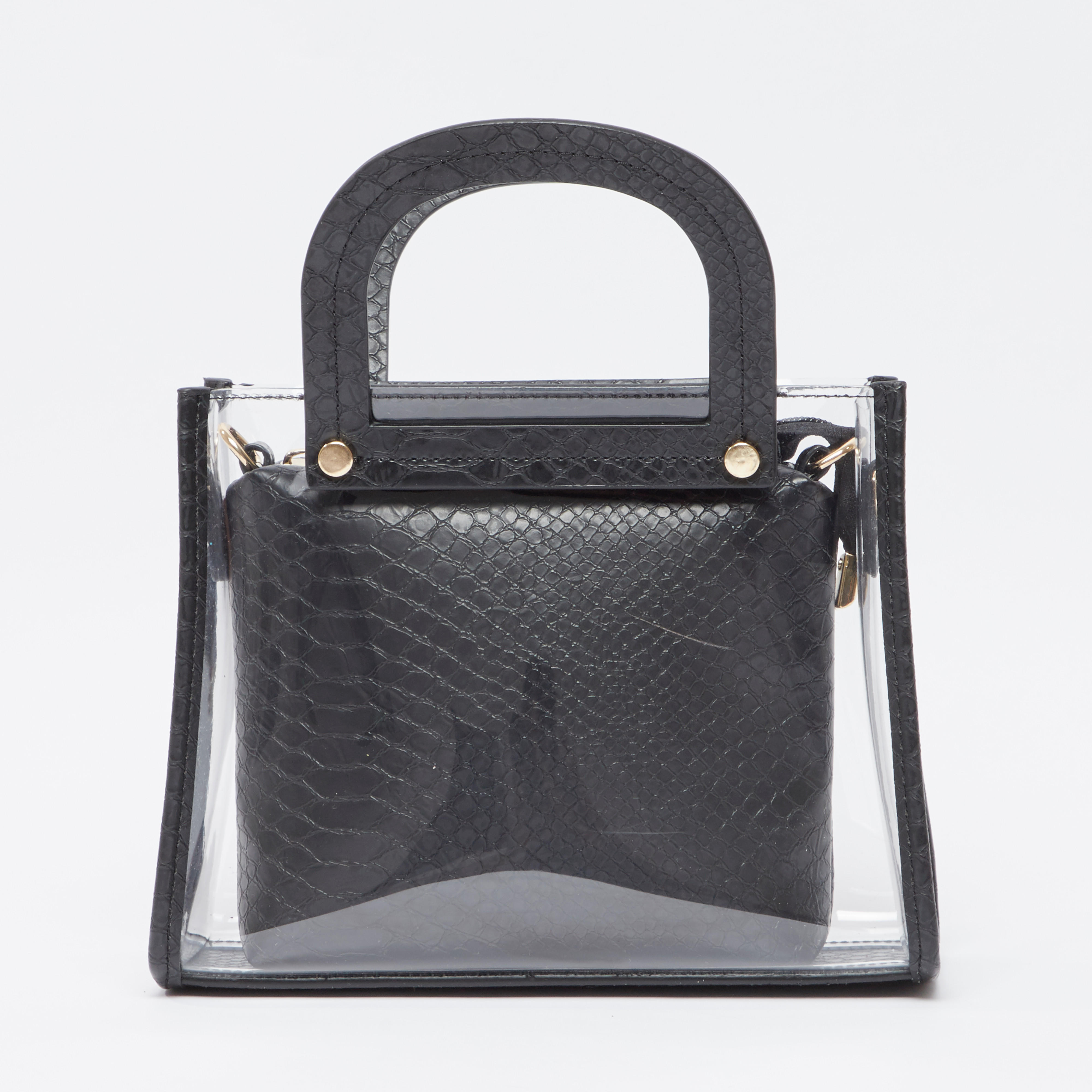 حقيبة توتي شفافة مع محفظة صغيرة سادة مع حزام قابل للفصل-women-bagsandwallets-handbags-image-3