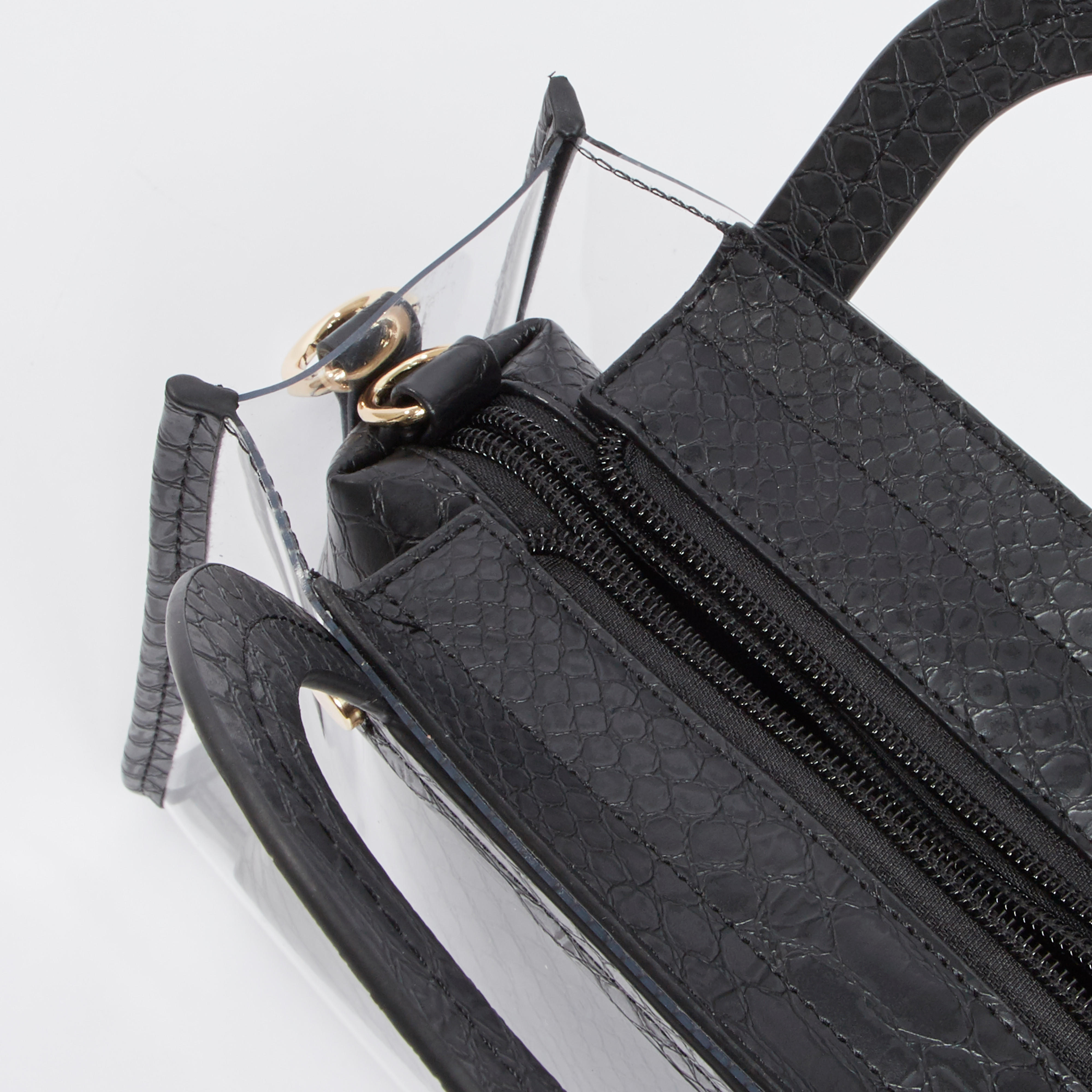 حقيبة توتي شفافة مع محفظة صغيرة سادة مع حزام قابل للفصل-women-bagsandwallets-handbags-image-6