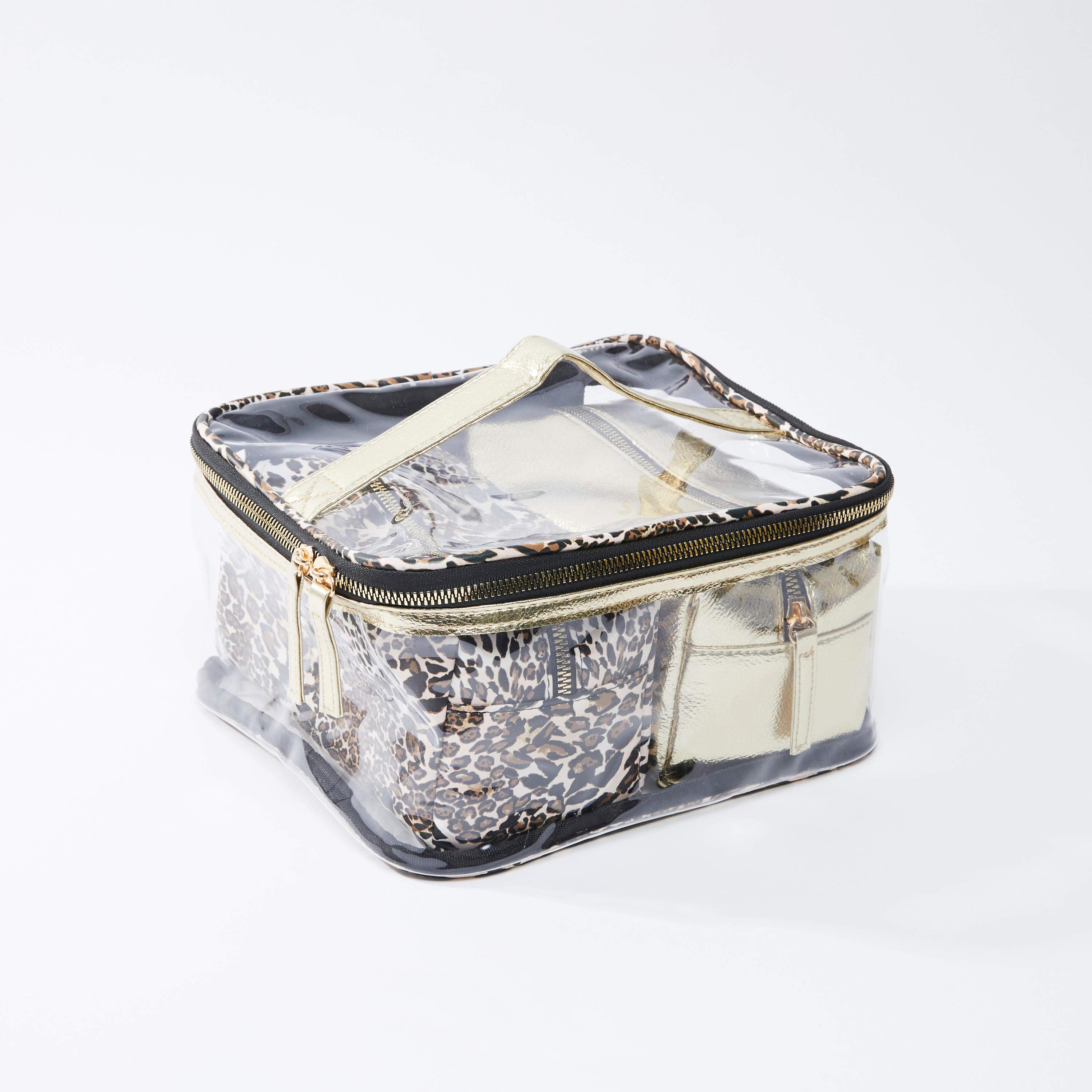 طقم حقائب صغيرة بطبعات حيوانات وسحّاب إغلاق - 3 قطع-women-bagsandwallets-wallets-image-1