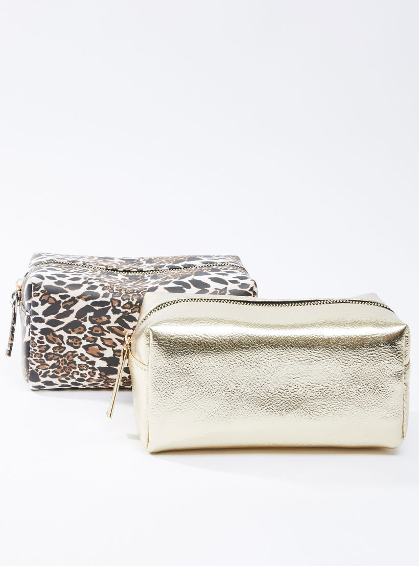 طقم حقائب صغيرة بطبعات حيوانات وسحّاب إغلاق - 3 قطع-women-bagsandwallets-wallets-image-3