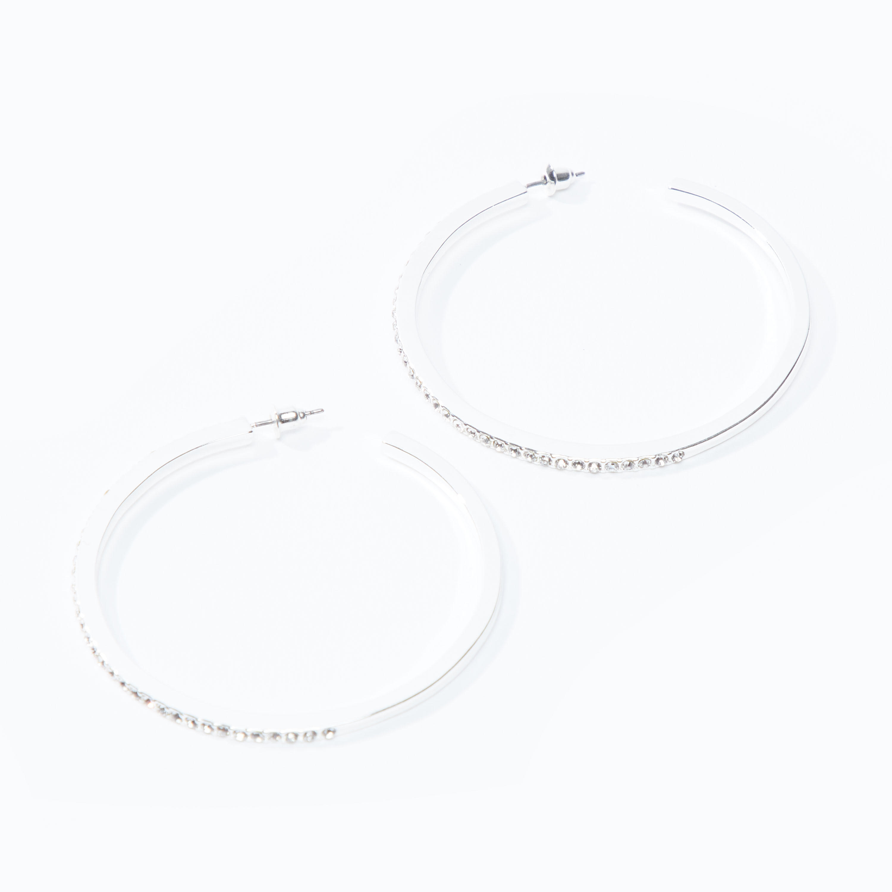 Studded Hoop Earrings with Pushback Closure-women-watchesandjewellery-jewellery-earrings-image-1