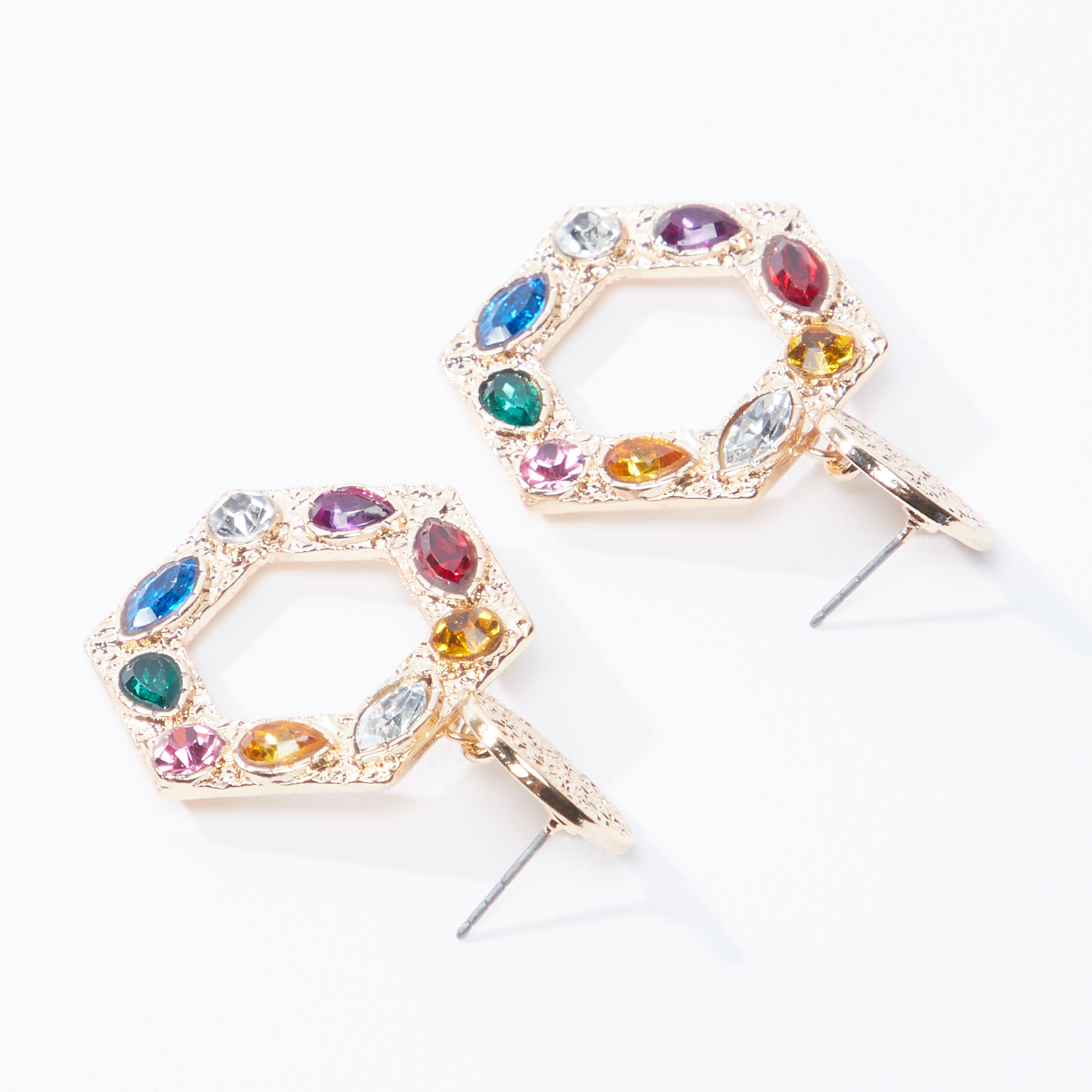 Embellished Dangling Earrings with Pushback Closure-women-watchesandjewellery-jewellery-earrings-image-4