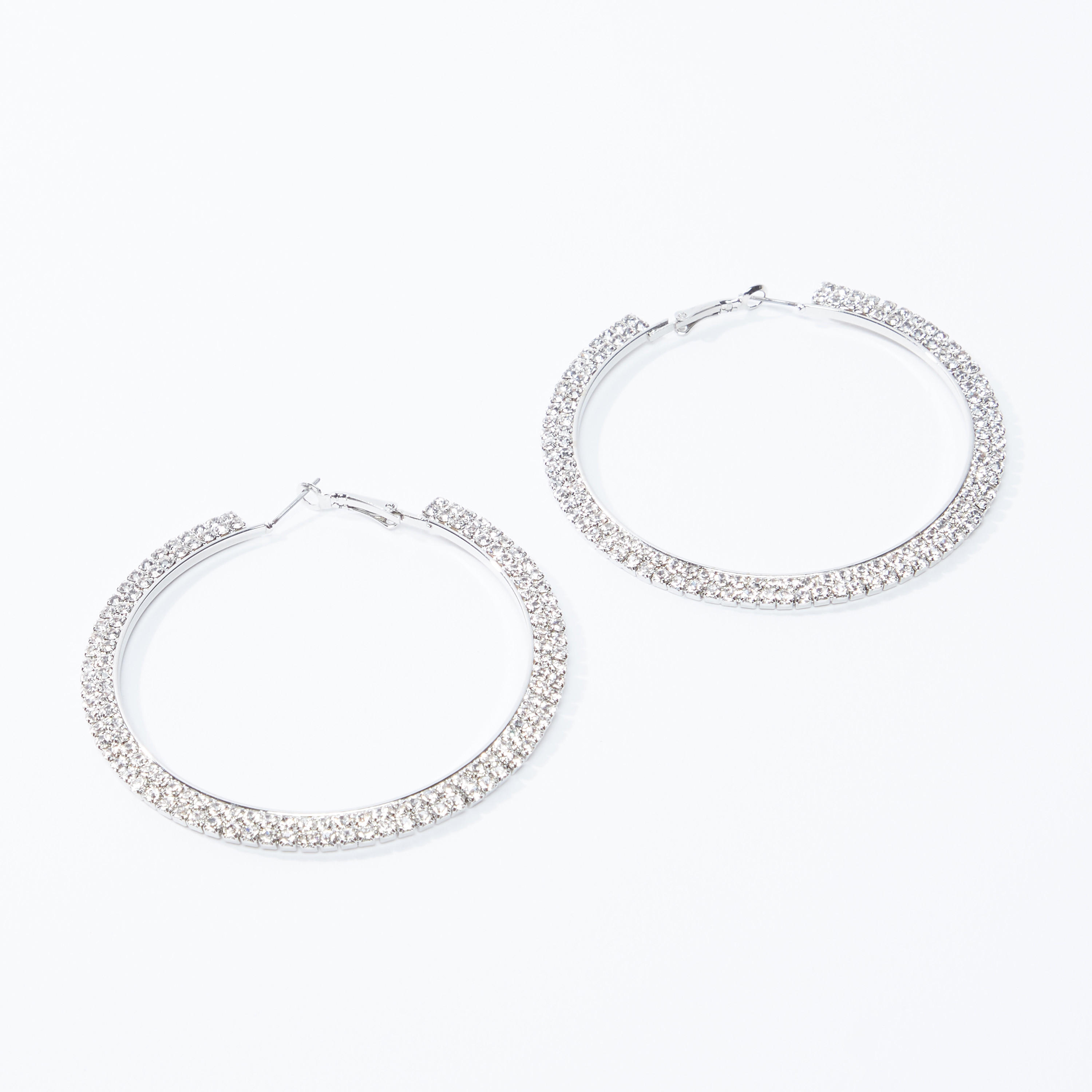 Studded Dangling Earrings with Hinged Hoops-women-watchesandjewellery-jewellery-earrings-image-1