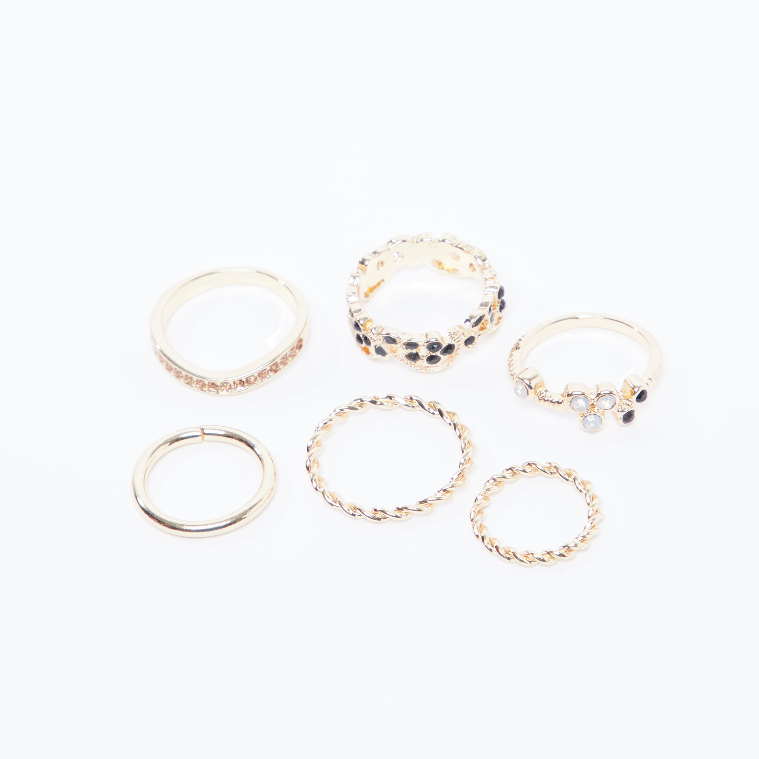 خواتم مزيّنة - طقم من 6 قطع-women-watchesandjewellery-jewellery-rings-image-1