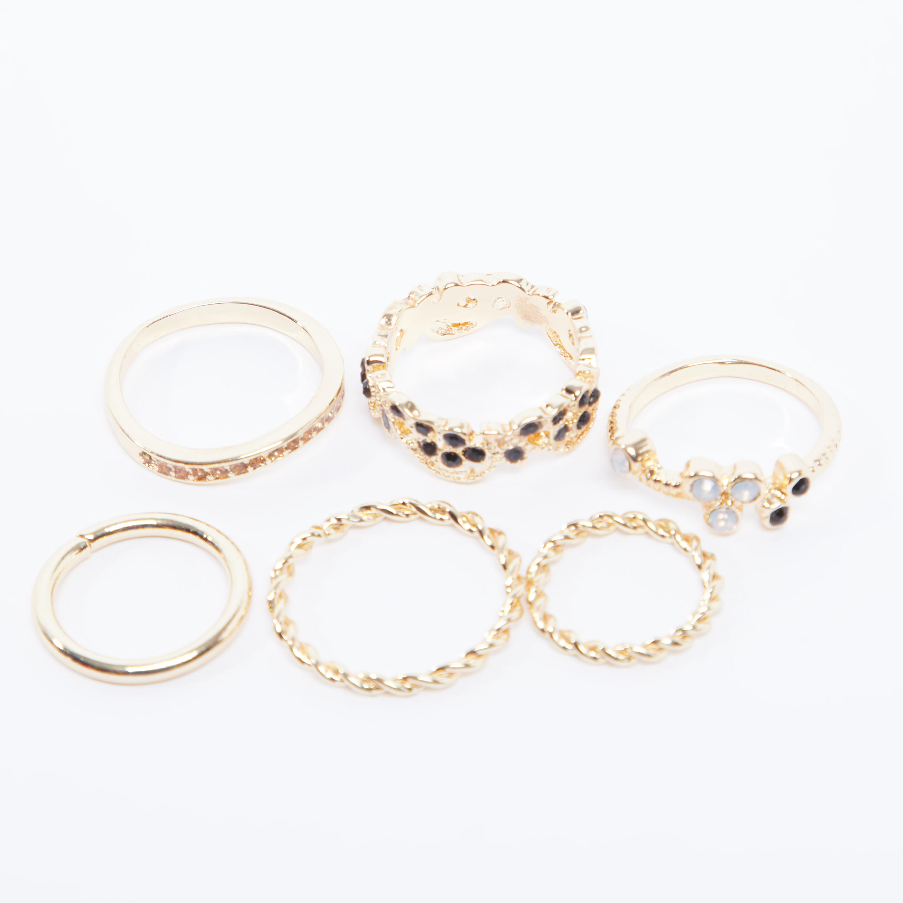 خواتم مزيّنة - طقم من 6 قطع-women-watchesandjewellery-jewellery-rings-image-2