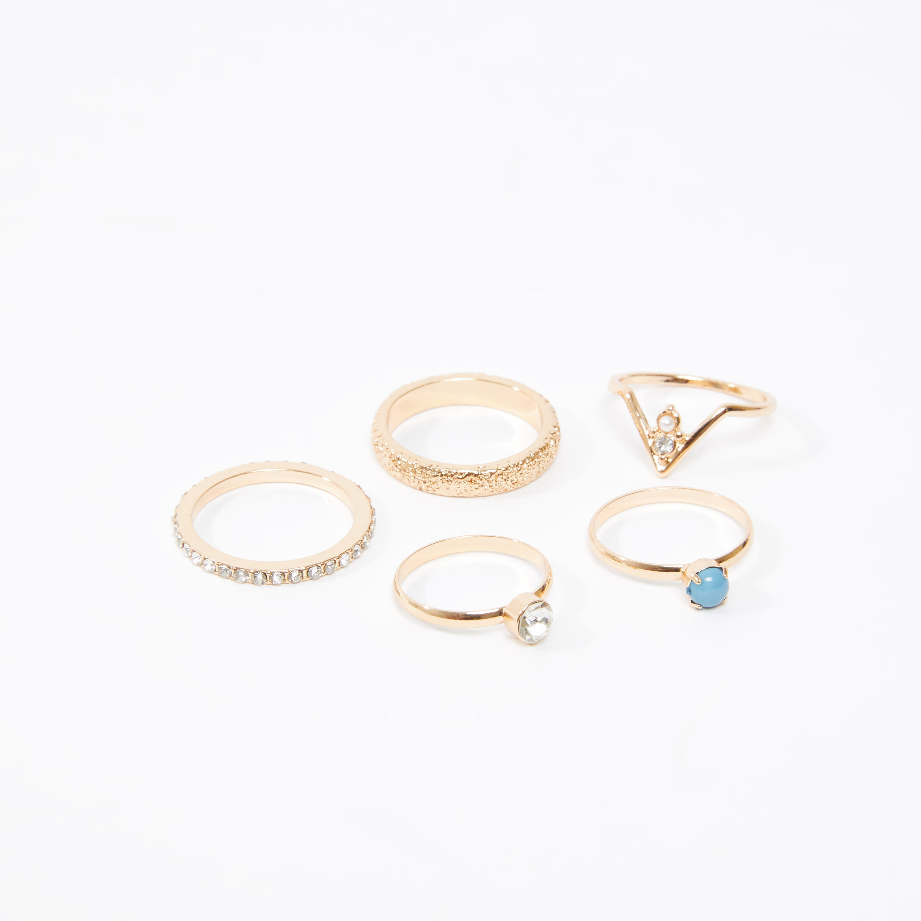 خواتم مزيّنة - طقم من 5 قطع-women-watchesandjewellery-jewellery-rings-image-1