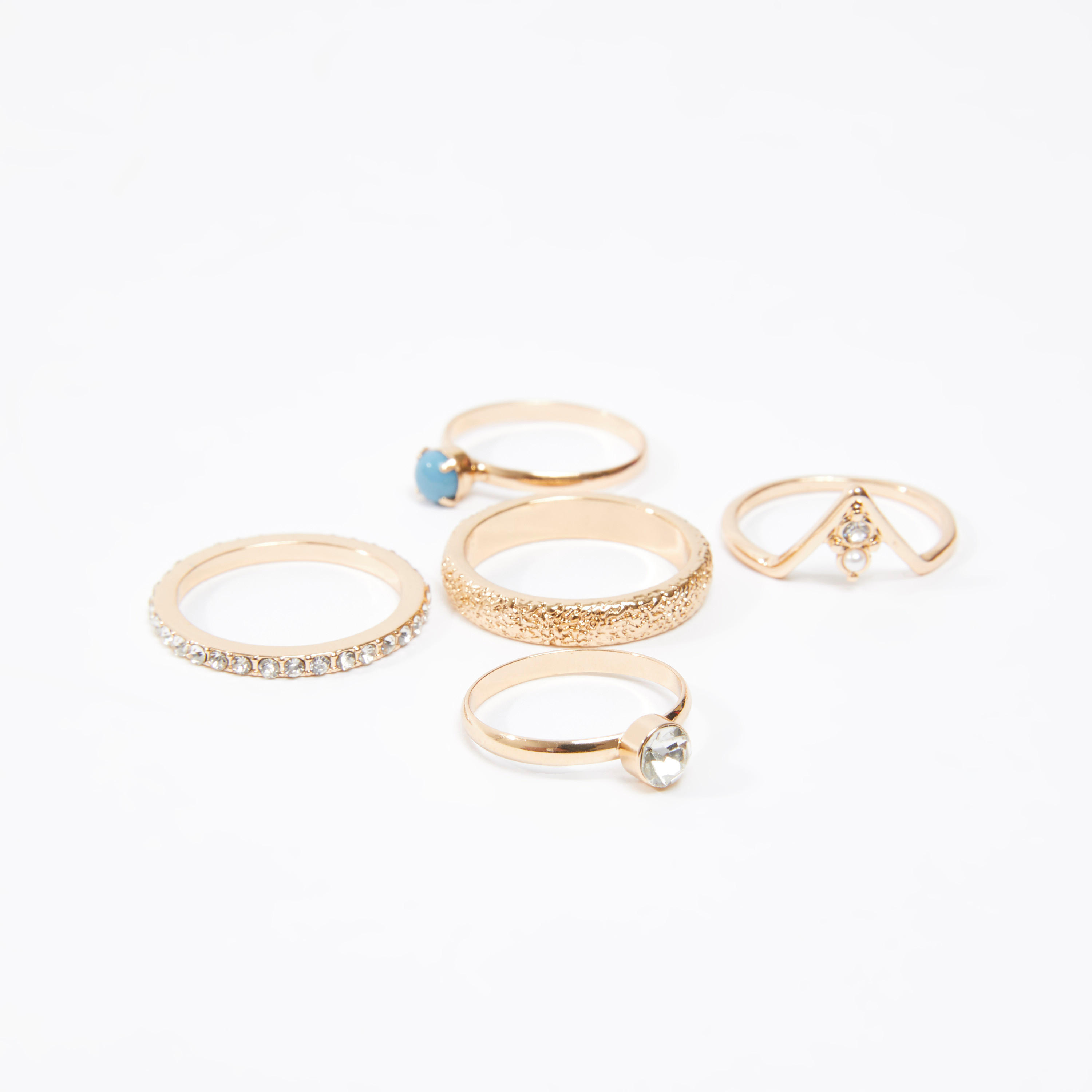 خواتم مزيّنة - طقم من 5 قطع-women-watchesandjewellery-jewellery-rings-image-3