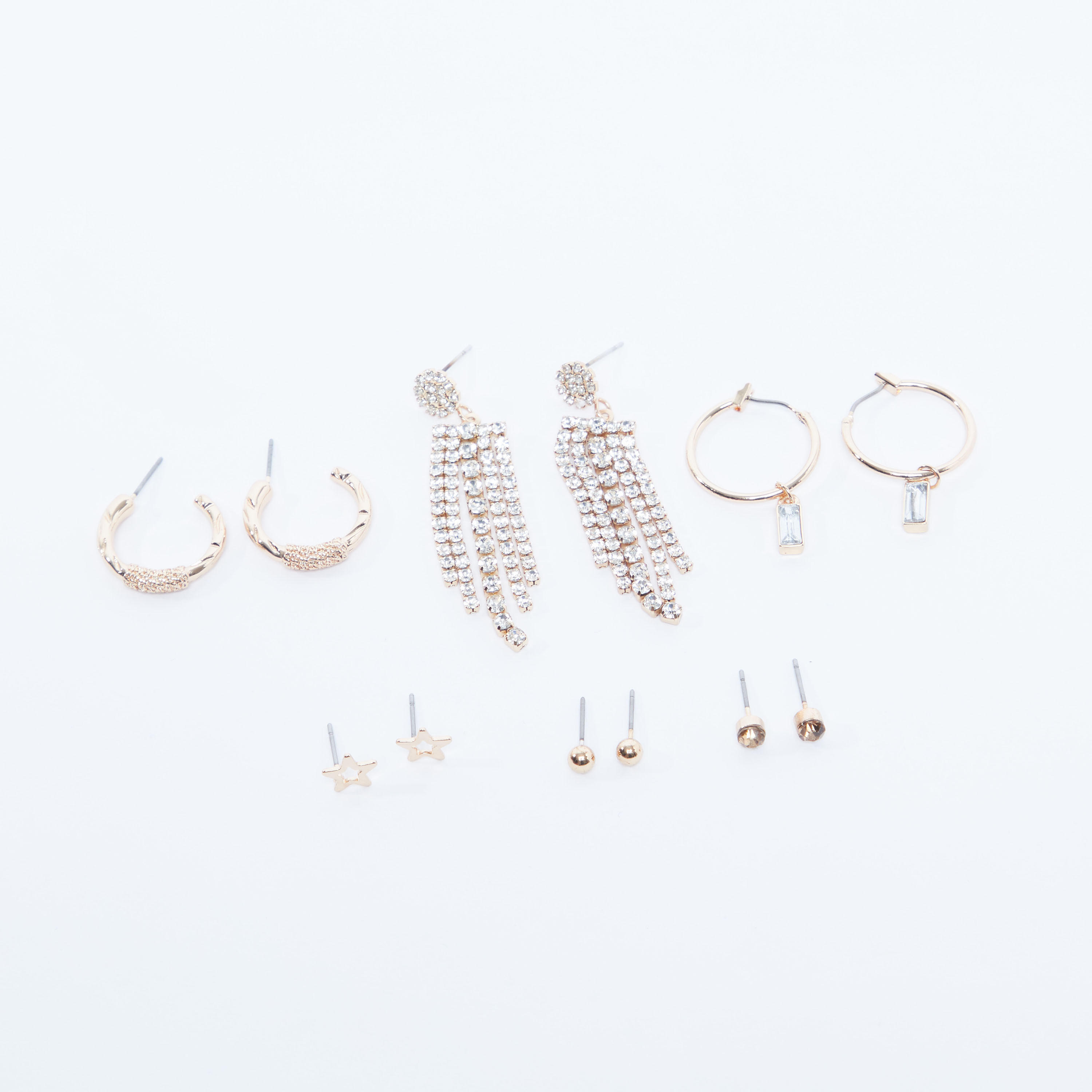 طقم حلقان مزينة متنوعة -6 أزواج-women-watchesandjewellery-jewellery-earrings-image-1