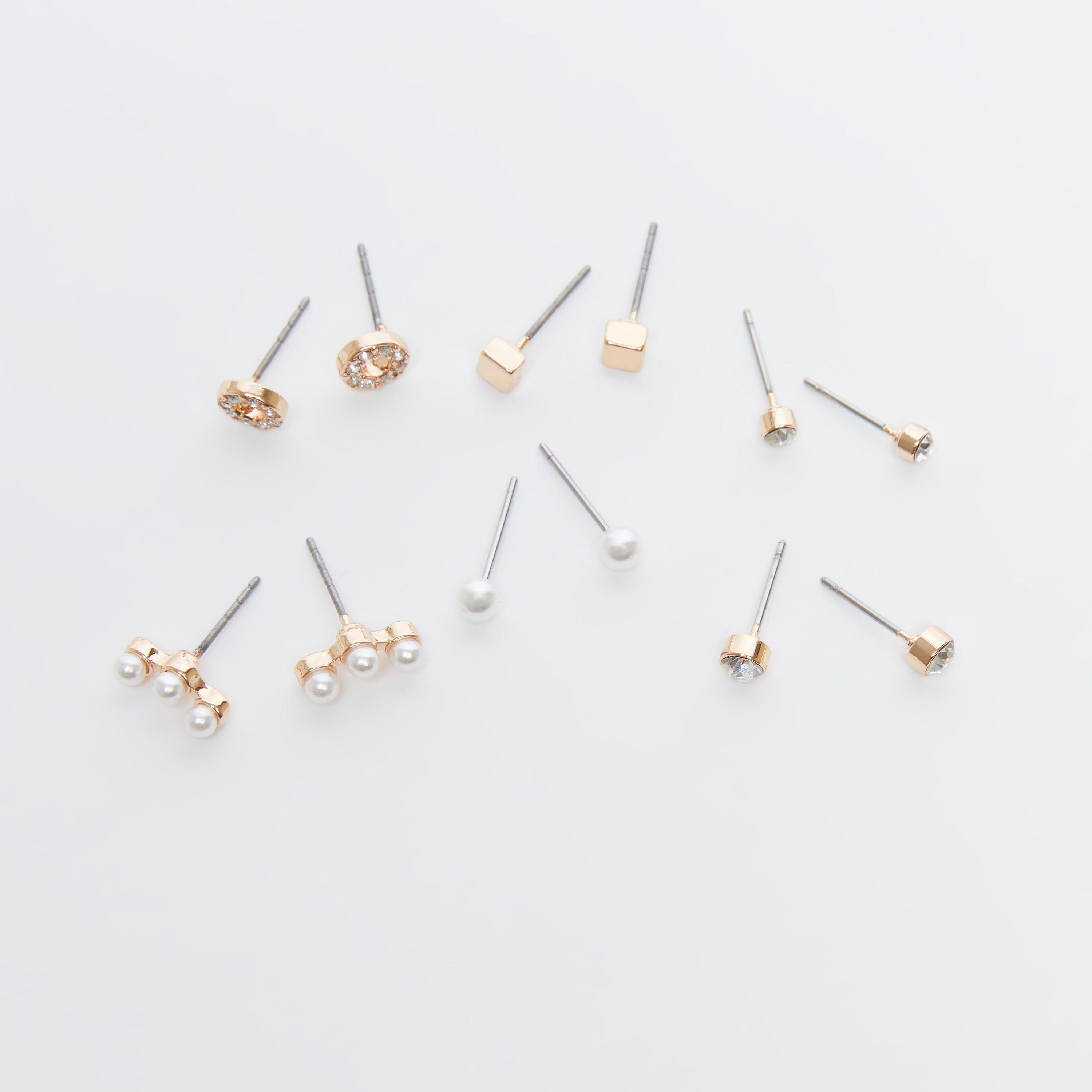 Set of 6 - Embellished Earrings with Pushback Closure-women-watchesandjewellery-jewellery-earrings-image-1