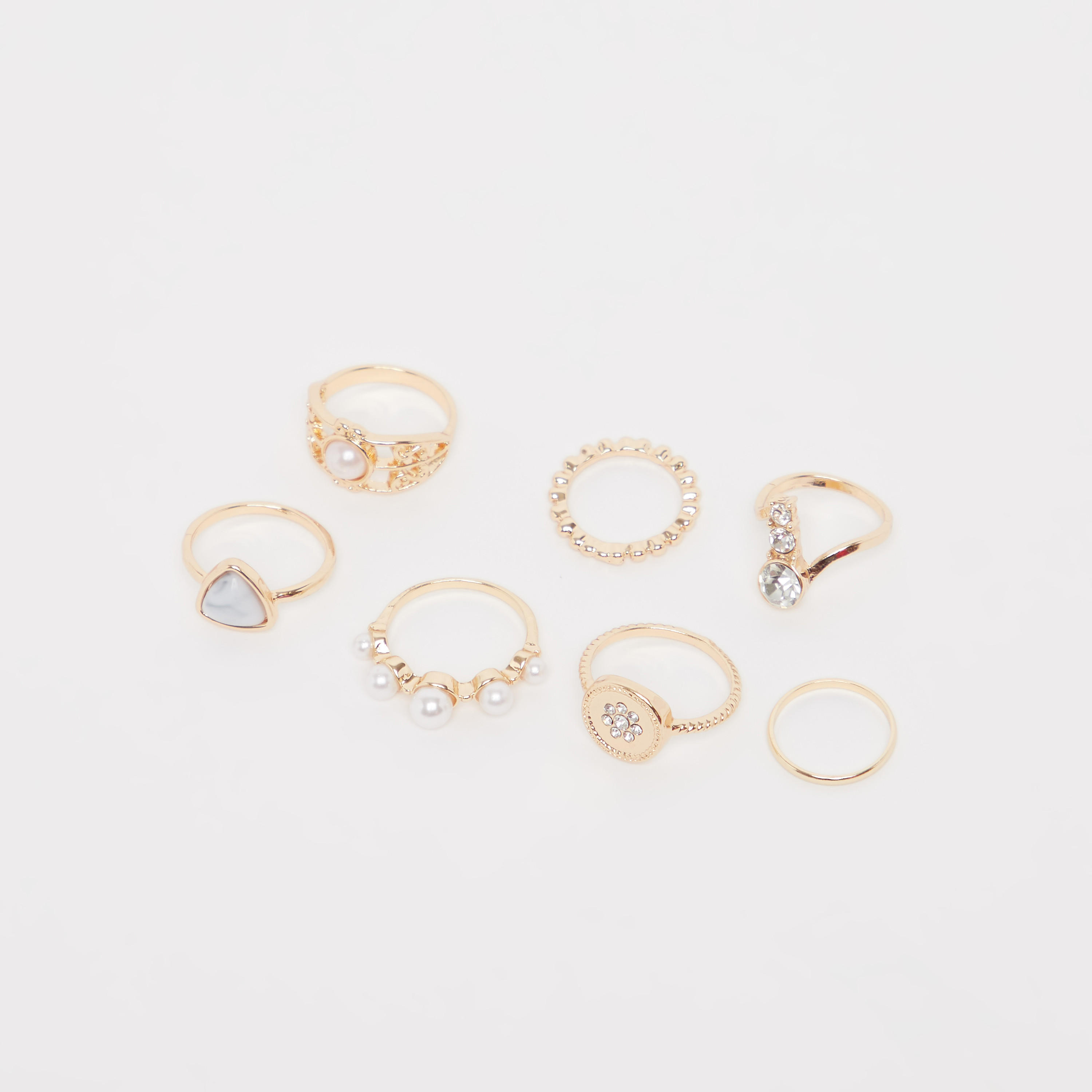 Set of 7 - Embellished Finger Rings-women-watchesandjewellery-jewellery-rings-image-1