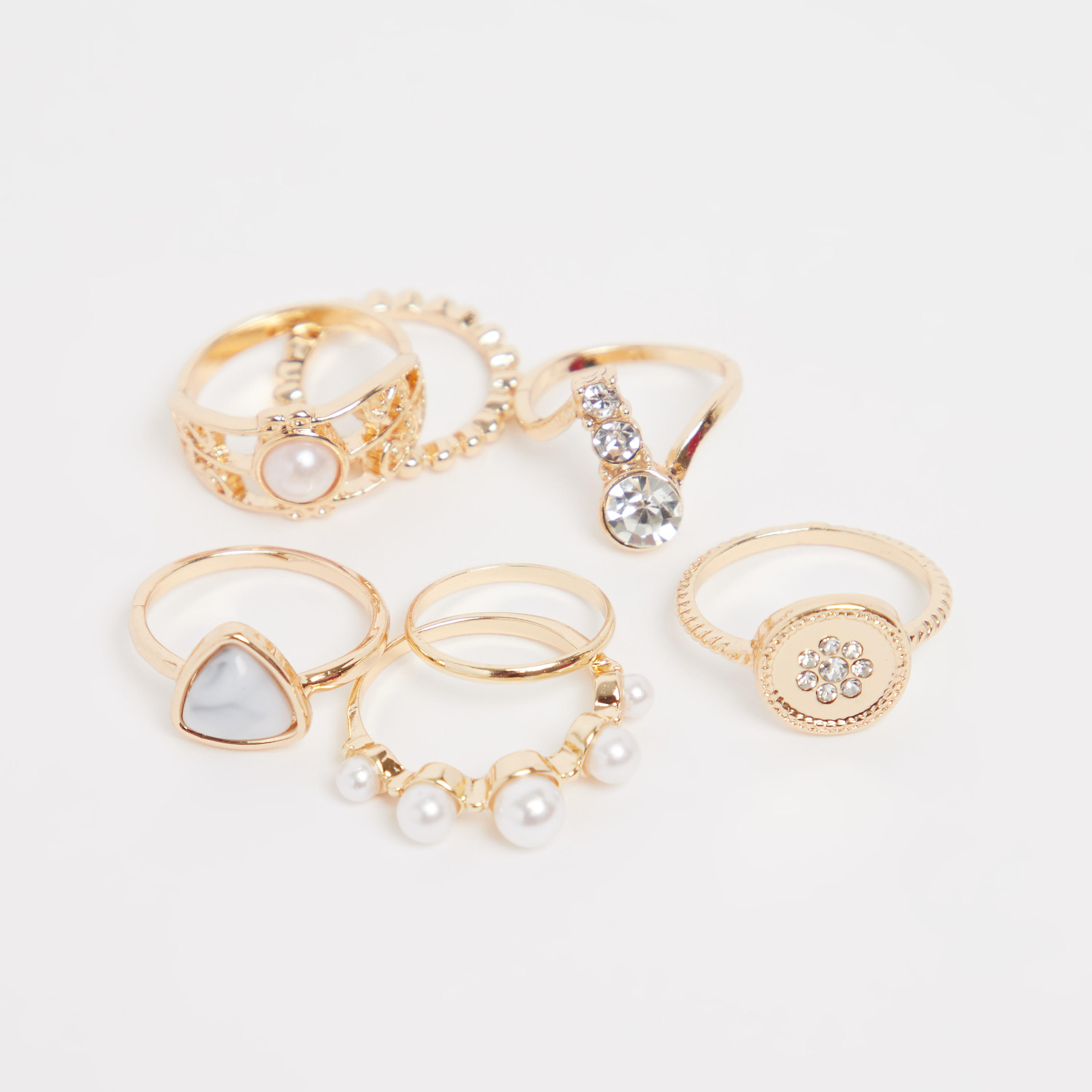 Set of 7 - Embellished Finger Rings-women-watchesandjewellery-jewellery-rings-image-3