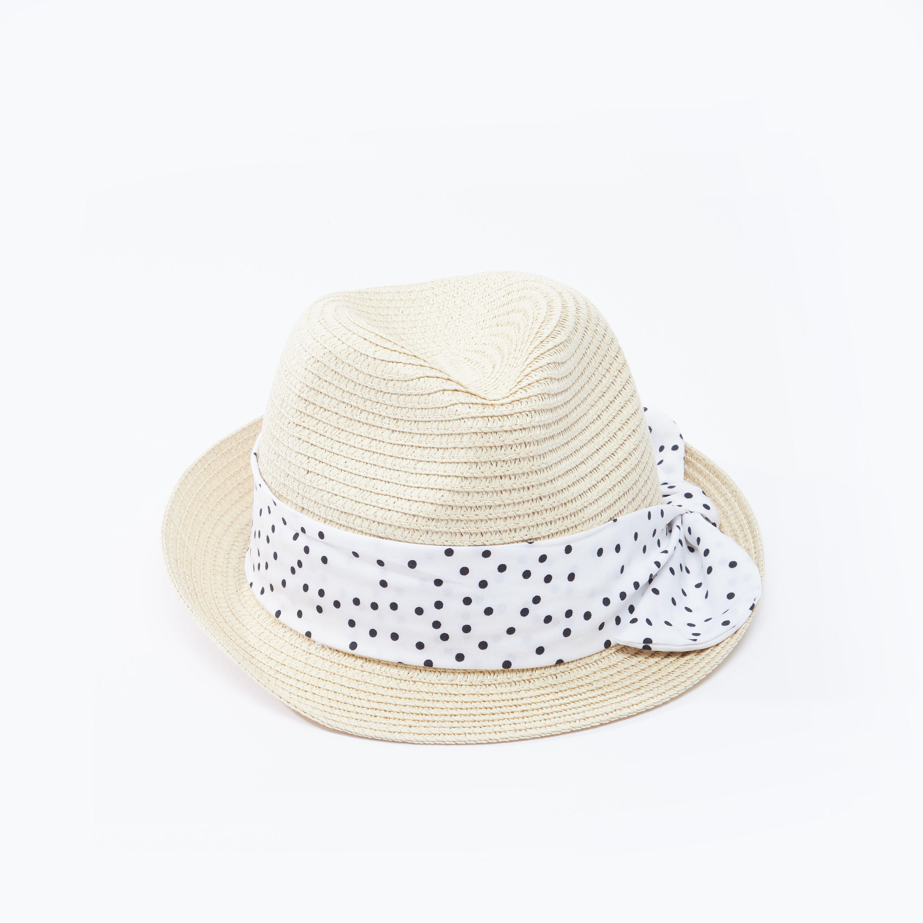 قبّعة بارزة الملمس بعقدة بطبعات منقّطة-women-clothingaccessories-capsandhats-image-1