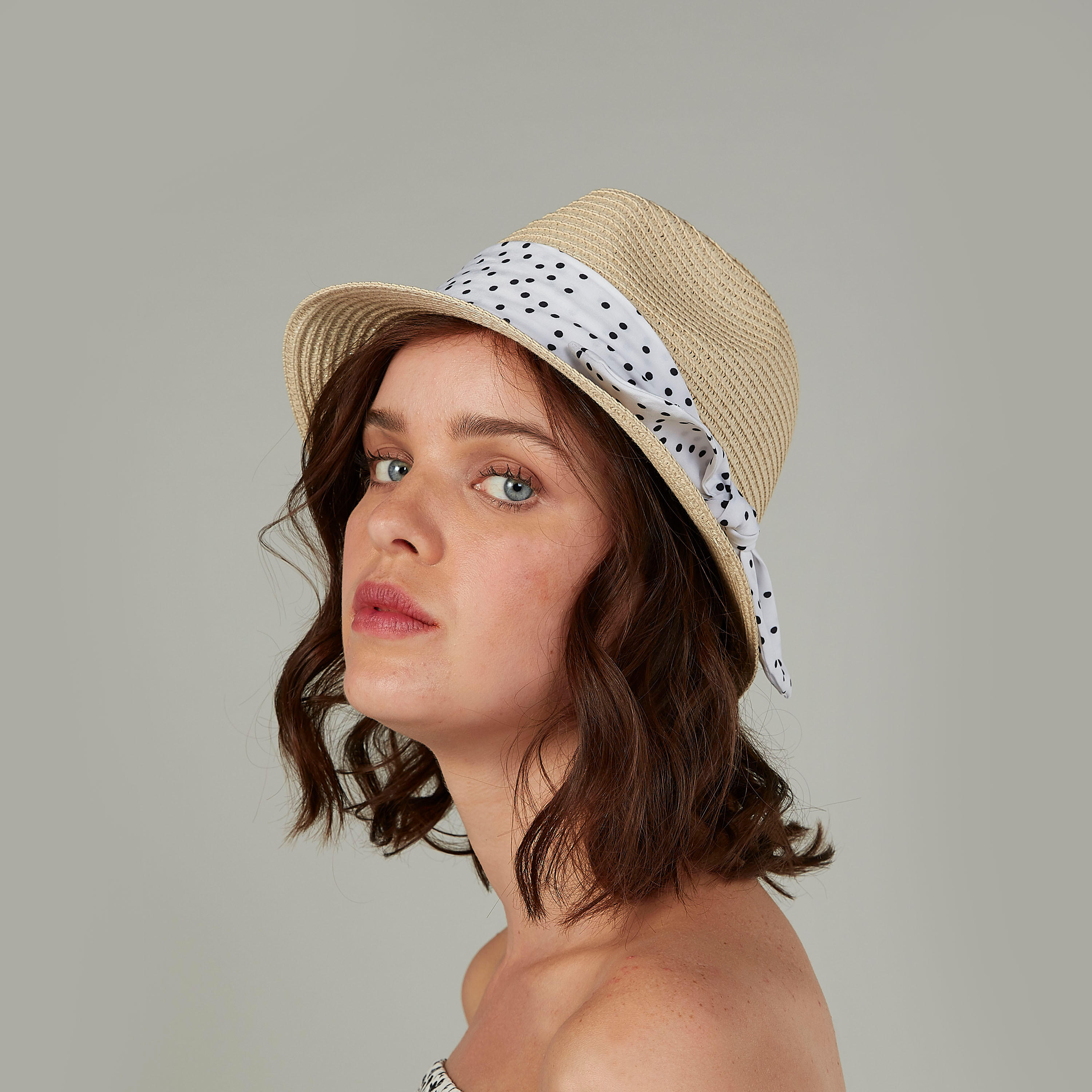 قبّعة بارزة الملمس بعقدة بطبعات منقّطة-women-clothingaccessories-capsandhats-image-3
