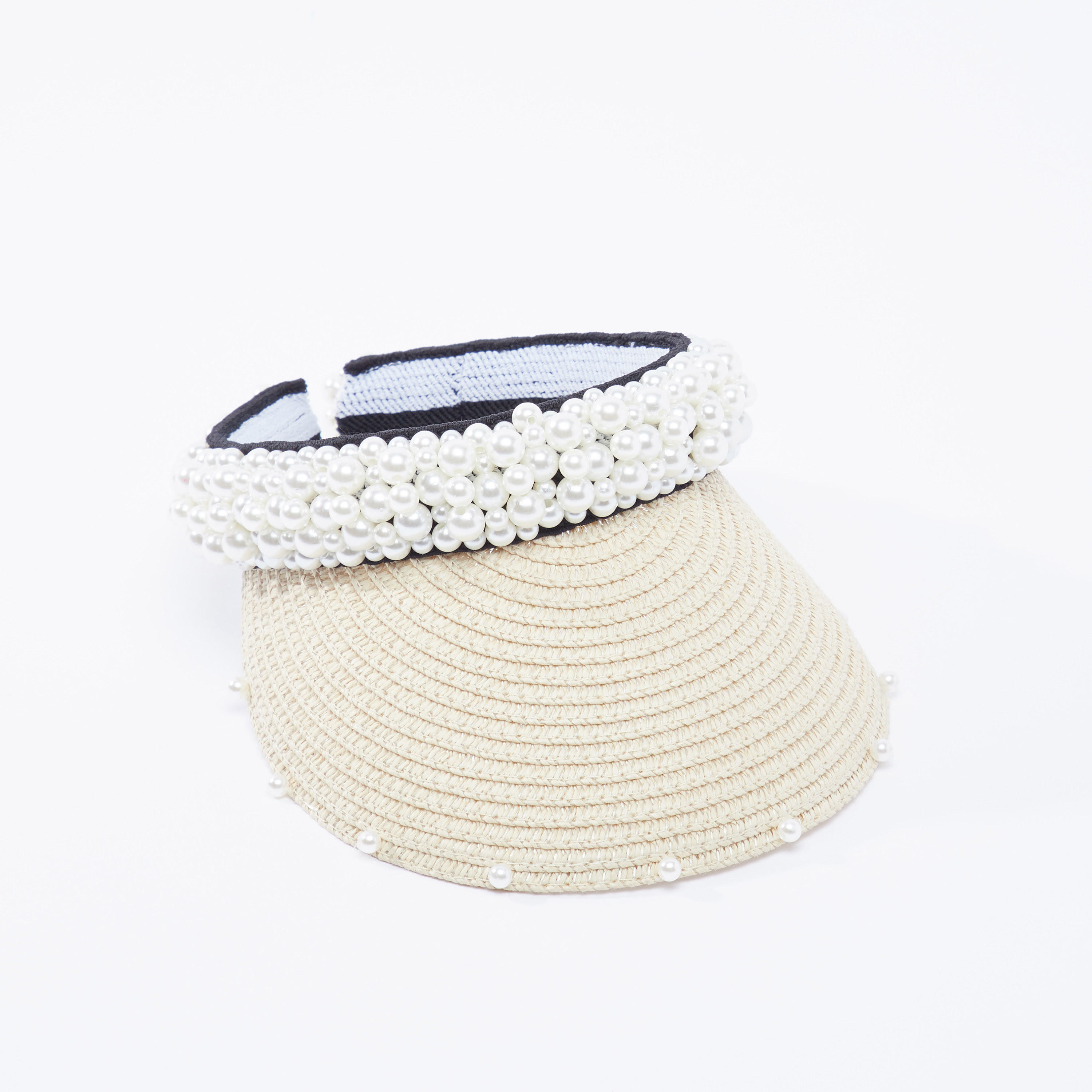 Textured Cap with Pearl Detail-women-clothingaccessories-capsandhats-image-1
