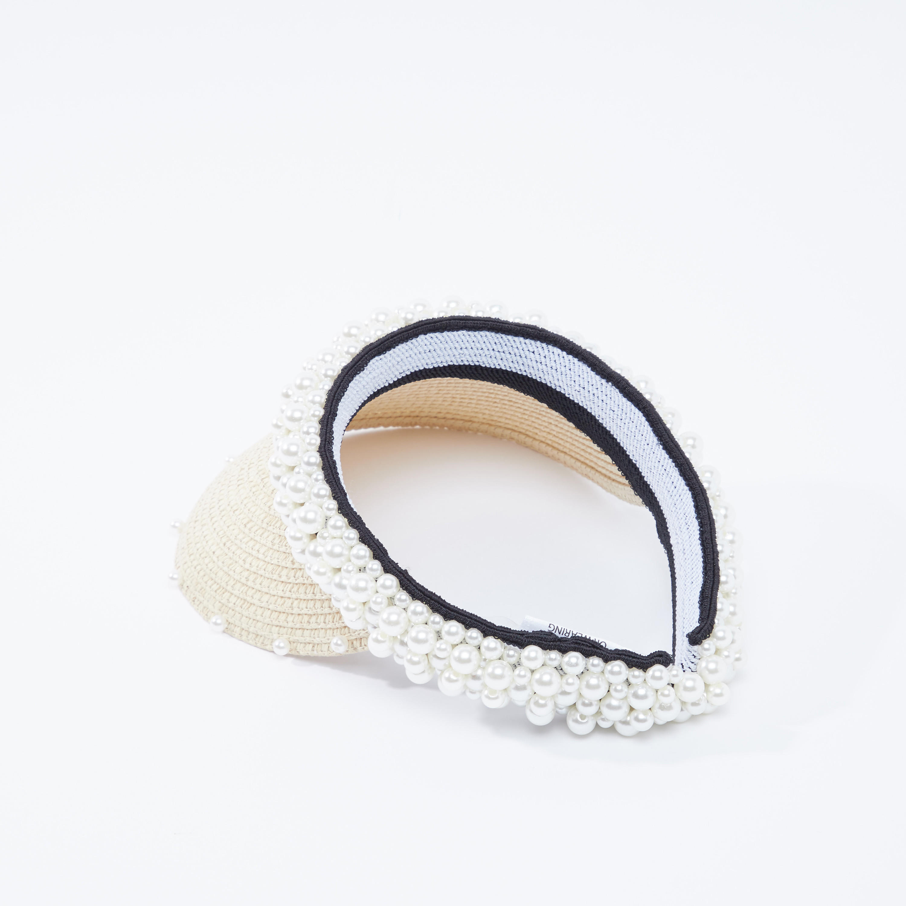 Textured Cap with Pearl Detail-women-clothingaccessories-capsandhats-image-4