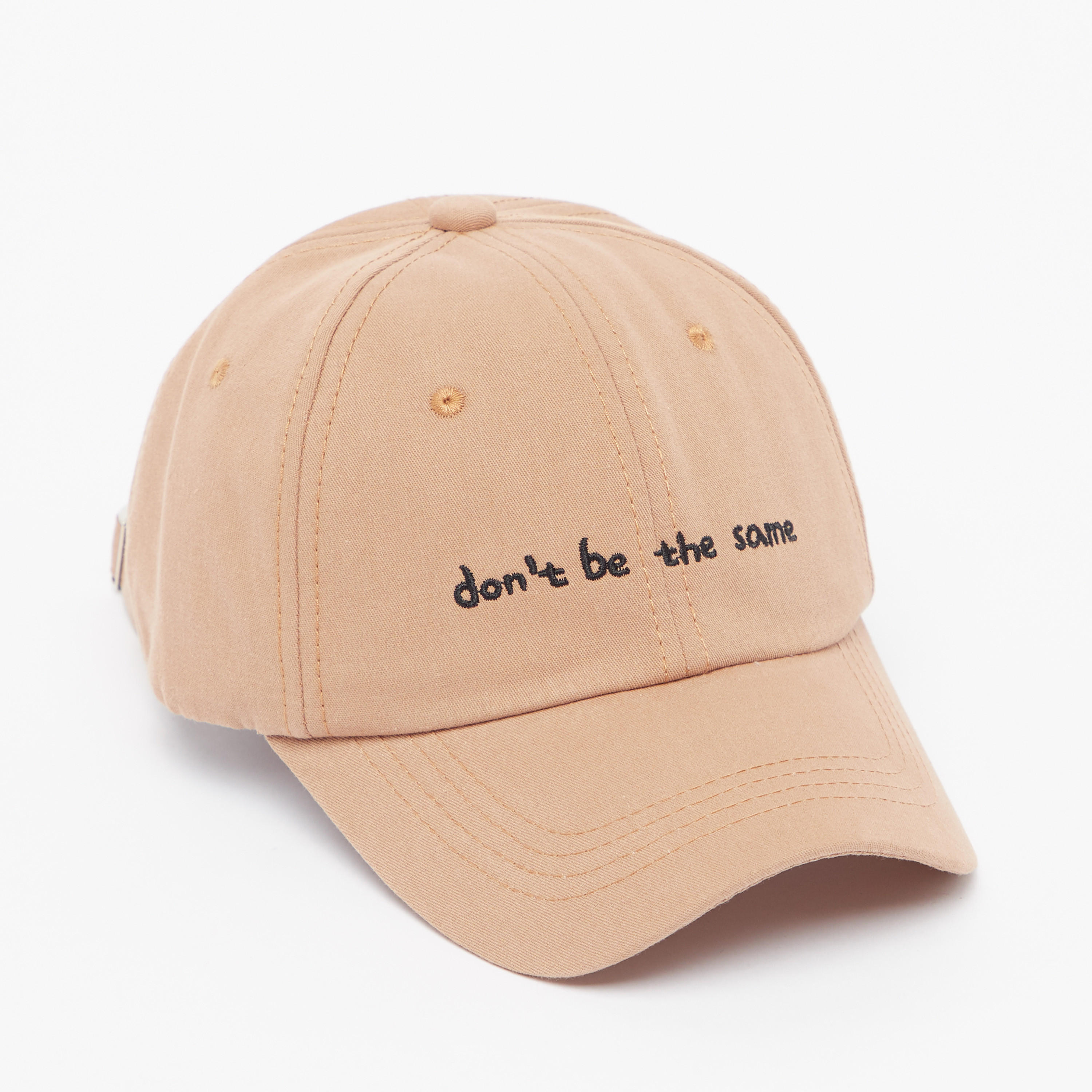 Plain Cap with Embroidery and Adjustable Slide Closure-women-clothingaccessories-capsandhats-image-1