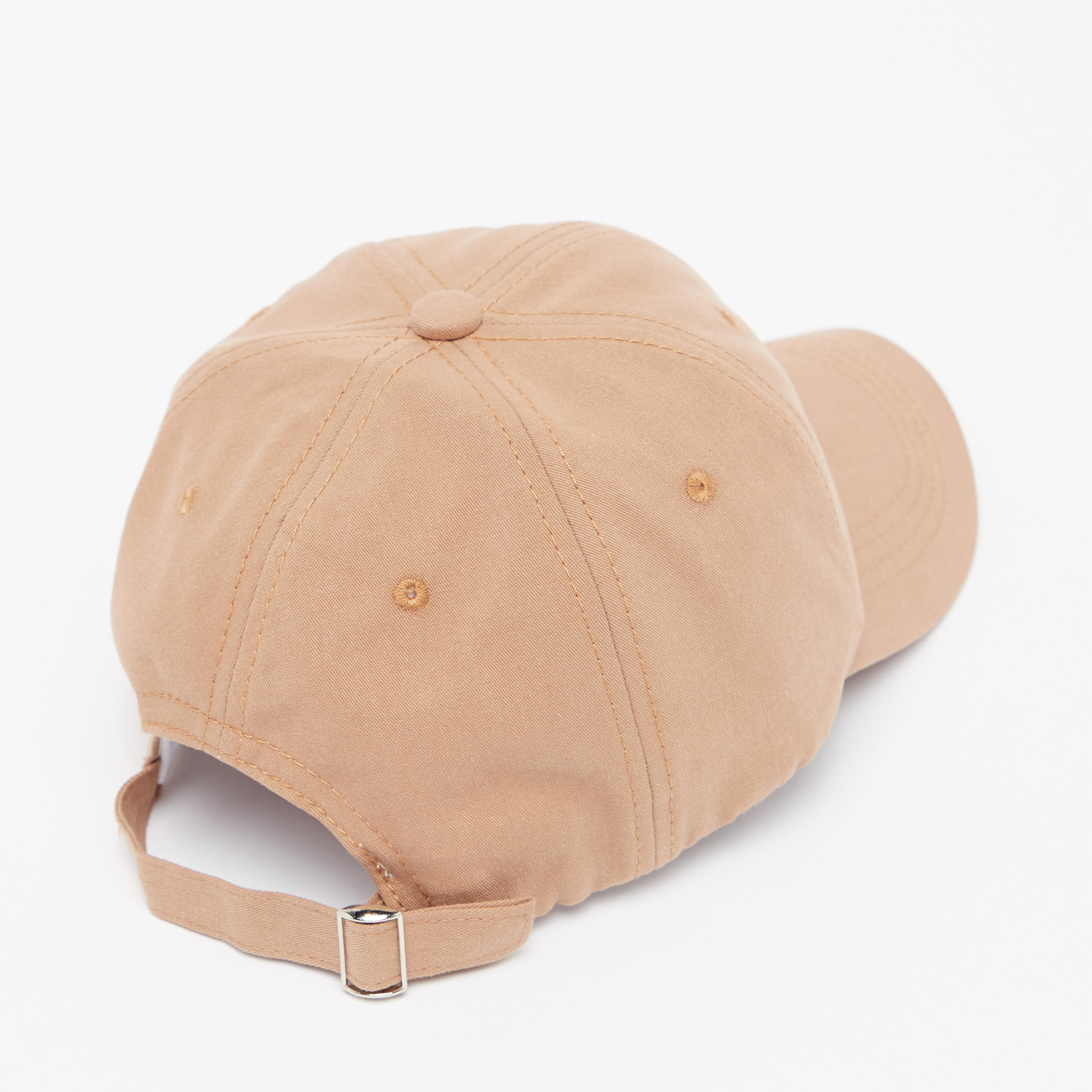 Plain Cap with Embroidery and Adjustable Slide Closure-women-clothingaccessories-capsandhats-image-3