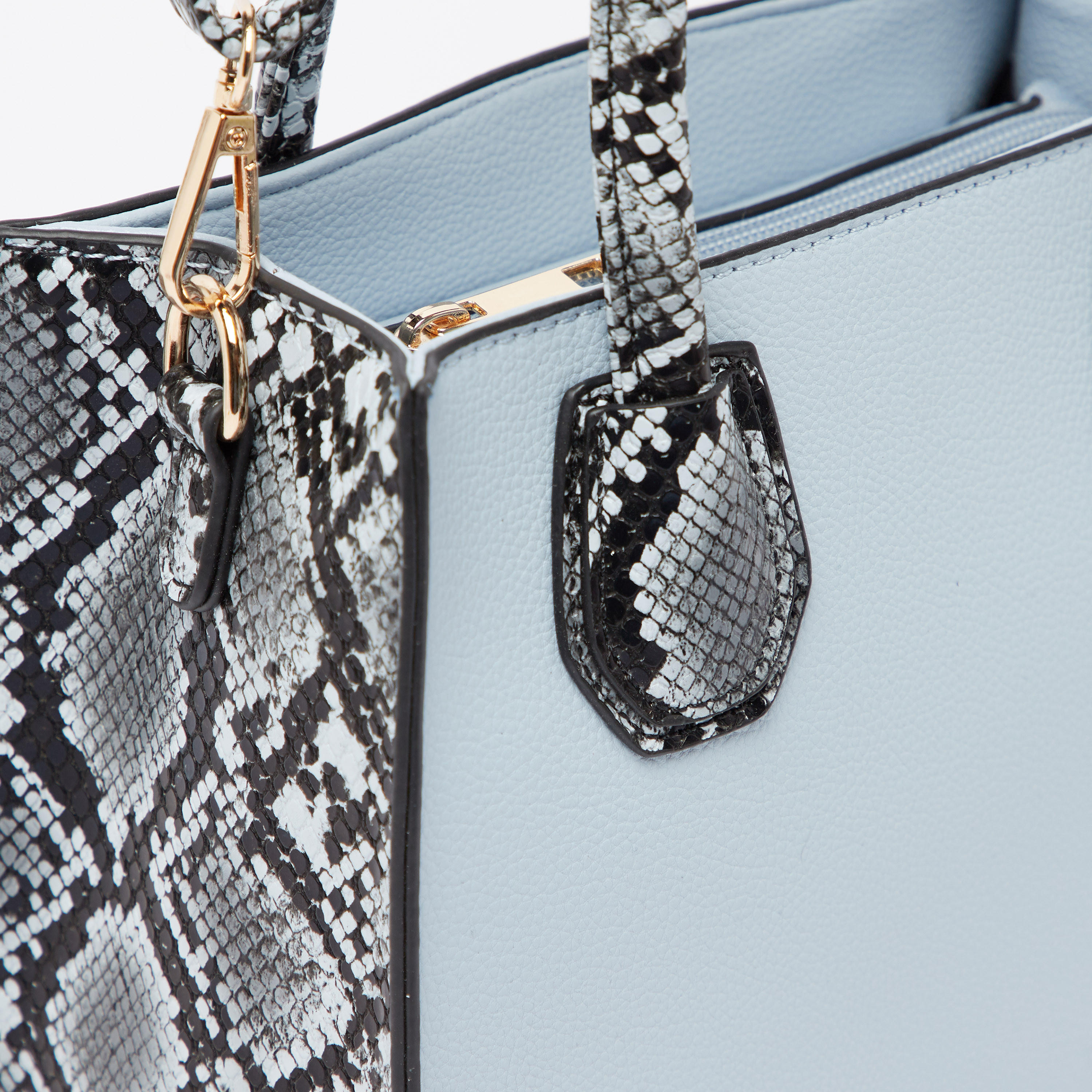 Textured Handbag with Twin Handles and Detachable Strap-women-bagsandwallets-handbags-image-4