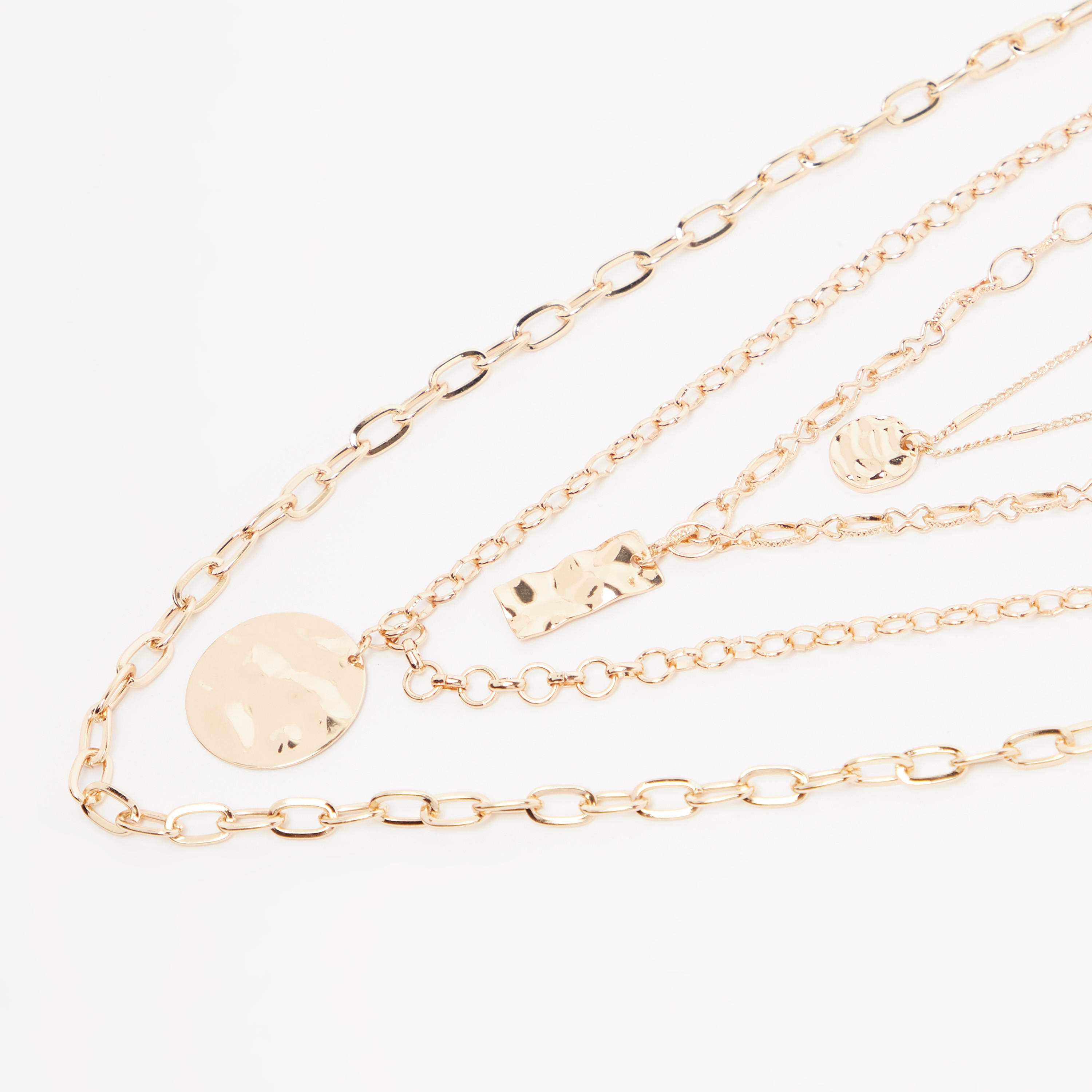 قلادة معدنية بمشبك إغلاق - طقم من 4 قطع-women-watchesandjewellery-jewellery-necklacesandpendants-image-1