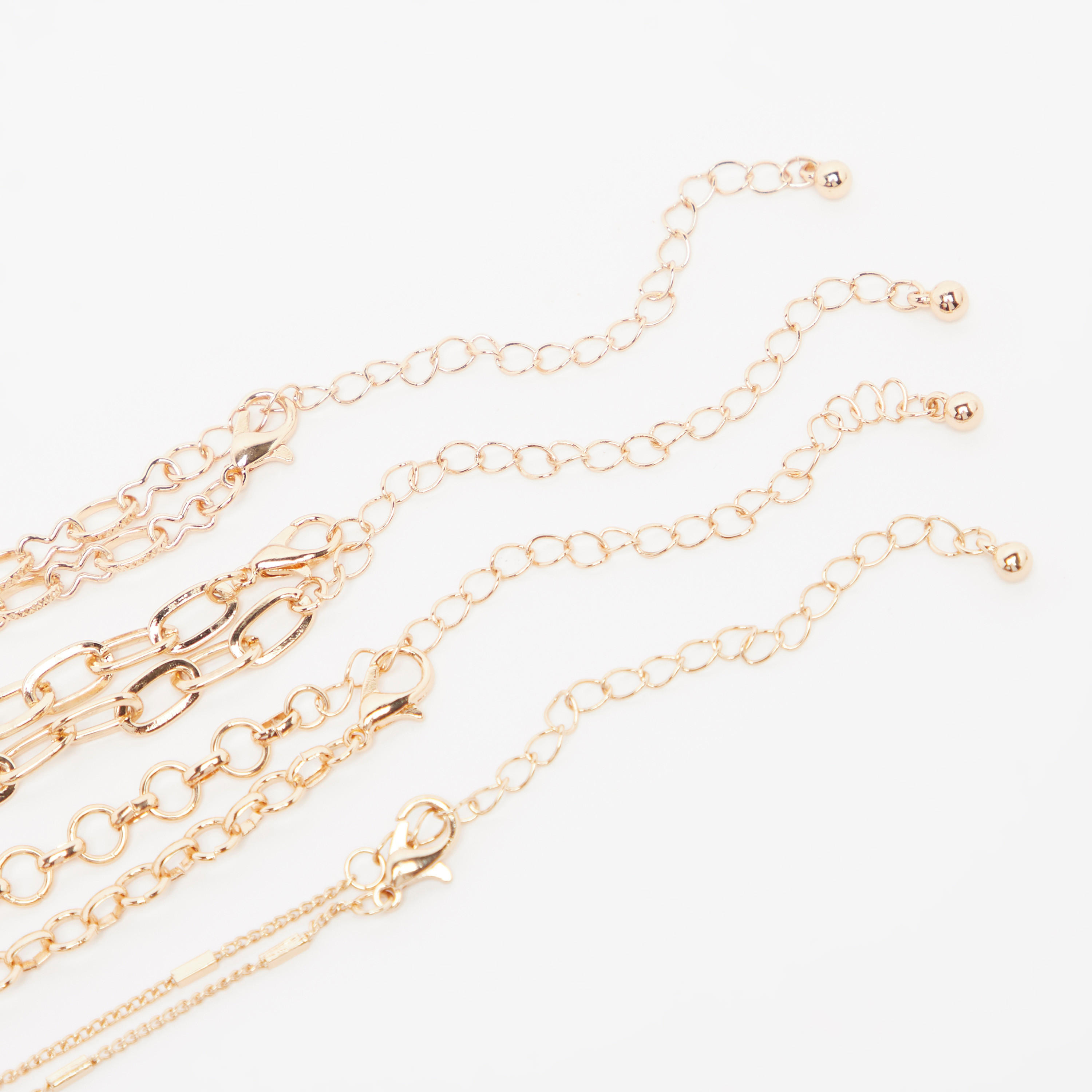 قلادة معدنية بمشبك إغلاق - طقم من 4 قطع-women-watchesandjewellery-jewellery-necklacesandpendants-image-3