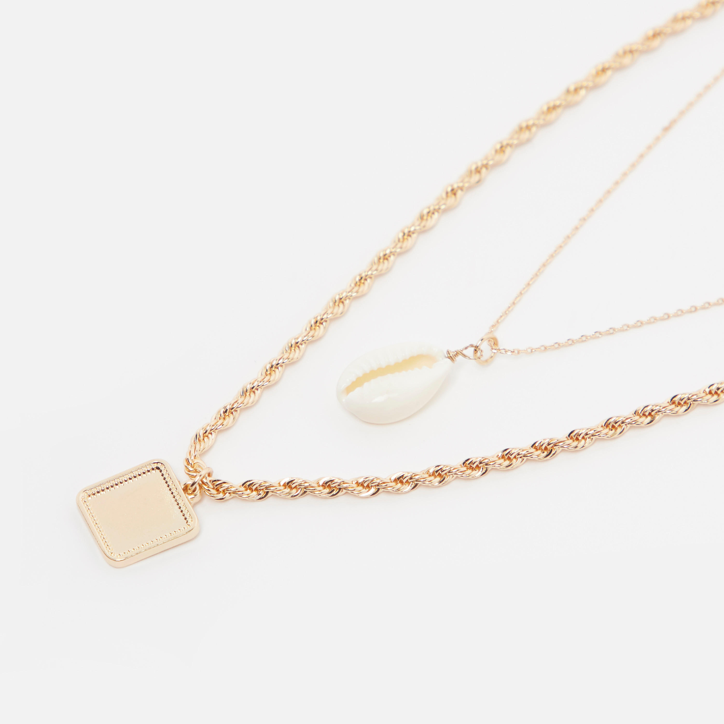 عقد ميتاليك متعدّد الطبقات بمشبك إغلاق-women-watchesandjewellery-jewellery-necklacesandpendants-image-1