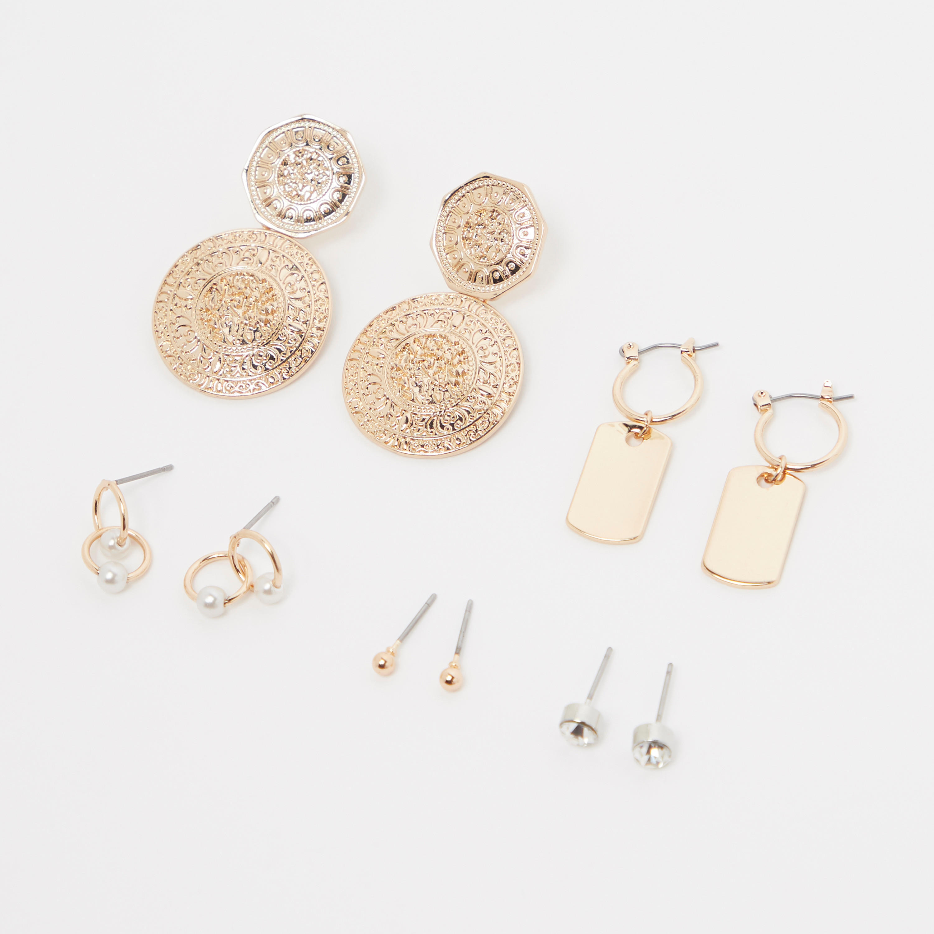 حلقان متنوعة - طقم من 5 أزواج-women-watchesandjewellery-jewellery-earrings-image-1