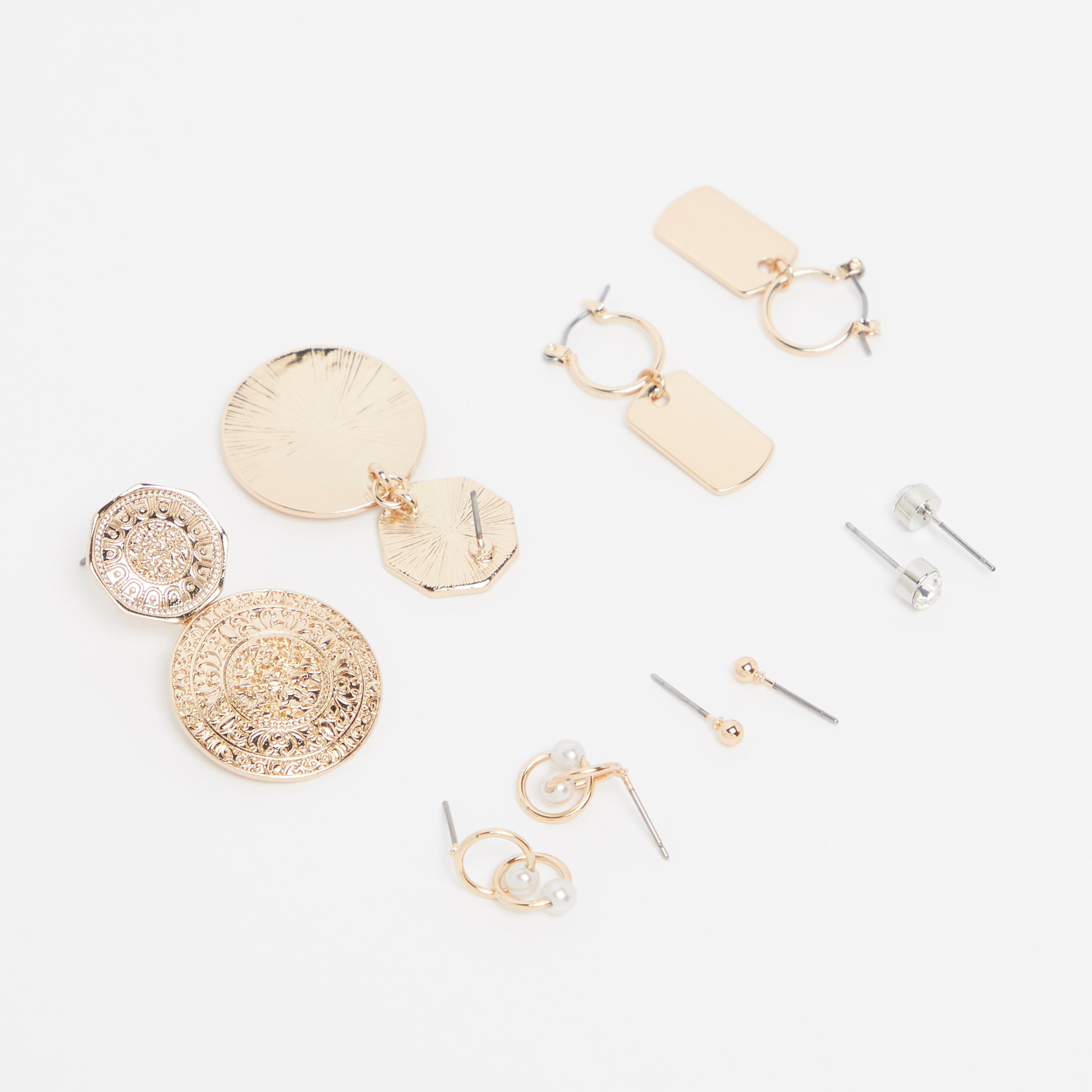 حلقان متنوعة - طقم من 5 أزواج-women-watchesandjewellery-jewellery-earrings-image-4