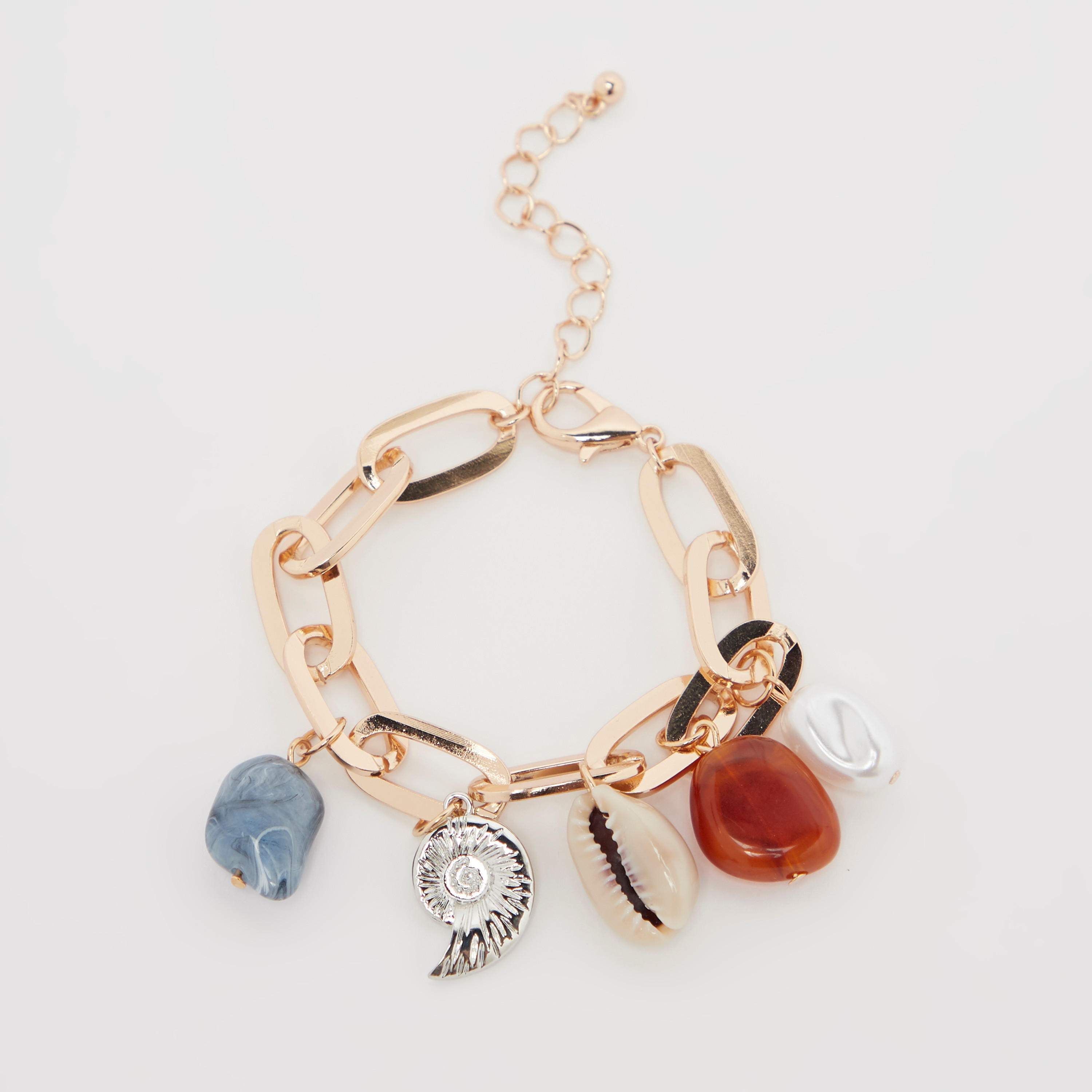 إسوارة ميتاليك بدلّايات ومشبك إغلاق-women-watchesandjewellery-jewellery-banglesandbracelets-image-1