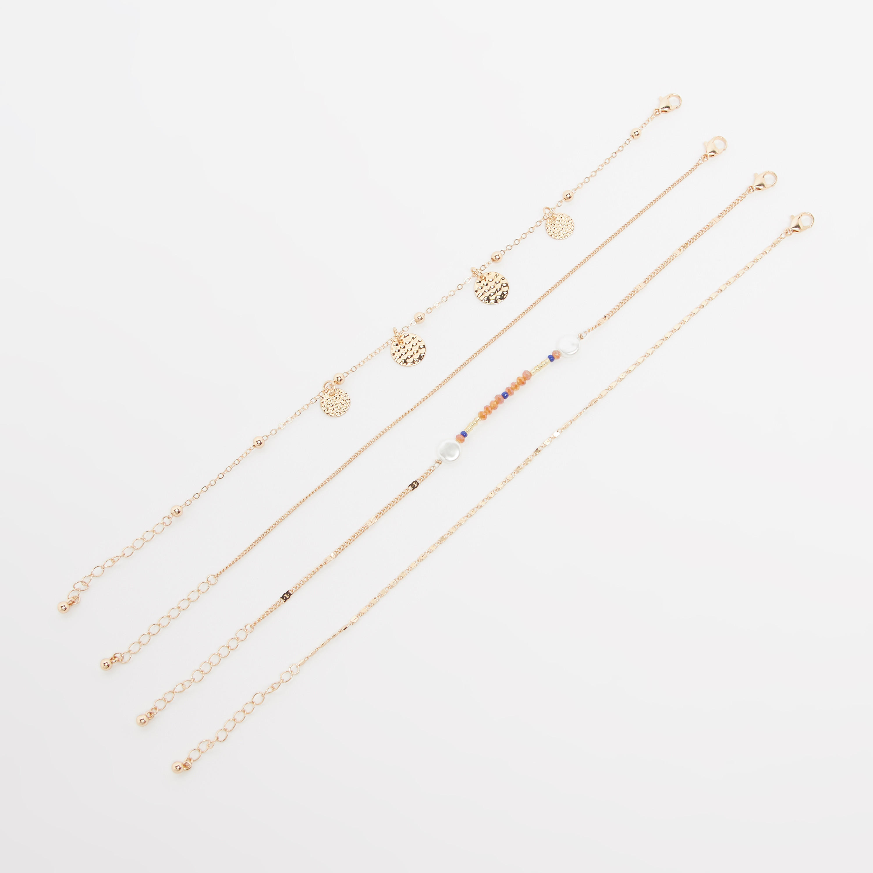 اساور مزينة بمشبك إغلاق - طقم من 4 قطع-women-watchesandjewellery-jewellery-banglesandbracelets-image-1